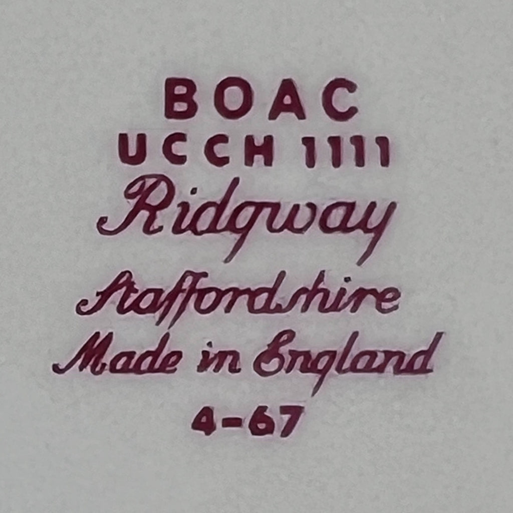 Vintage 1960s BOAC 1st Class Side Plate Ridgway British Airways UCCH 1111 - Poppy's Vintage Clothing