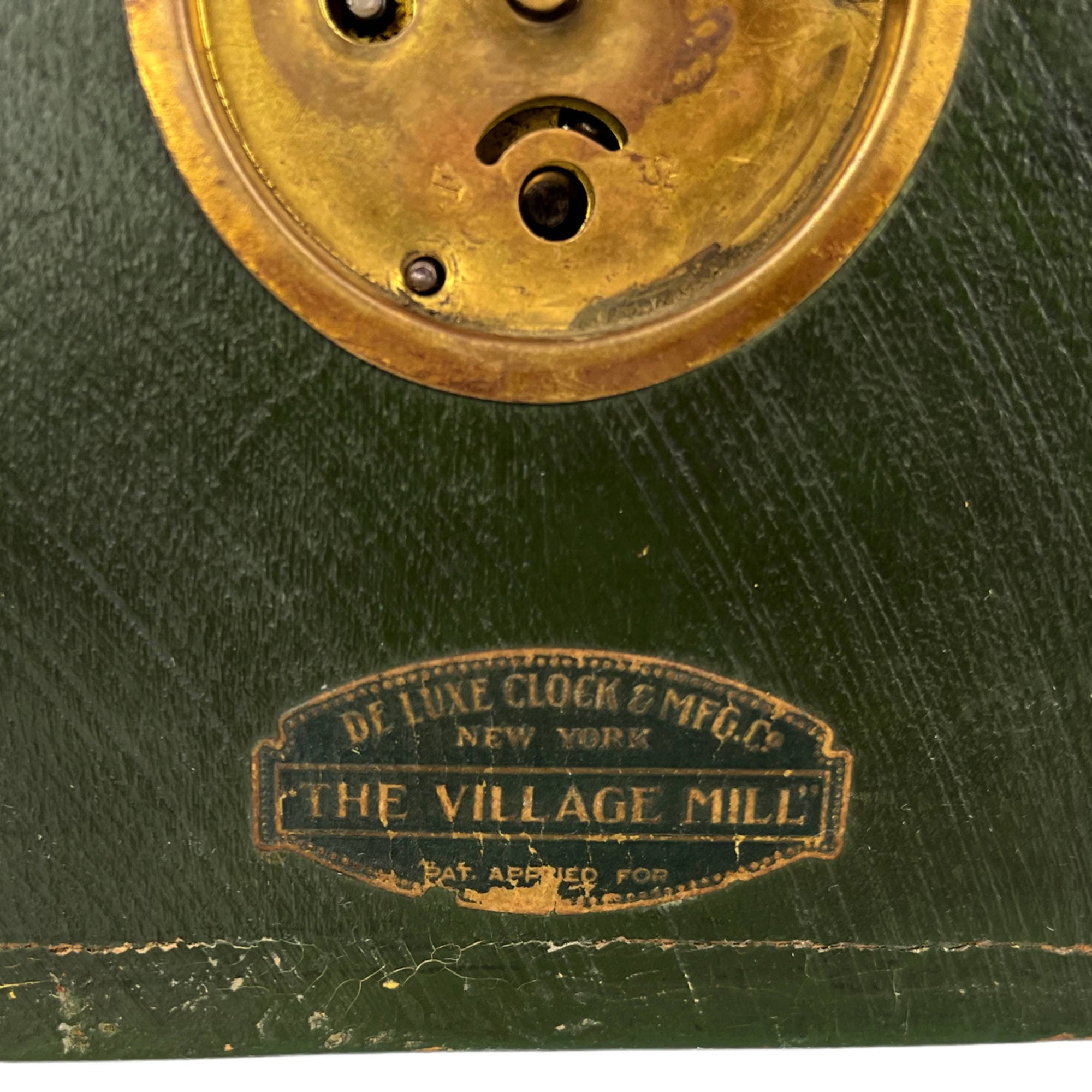 Vintage 1930s The Village Mill De Luxe Clock New York Syroco Type Wood - Poppy's Vintage Clothing