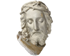 Large Antique Plaster Head of Jesus Christ Wearing Thorns 10 As Is - Poppy's Vintage Clothing