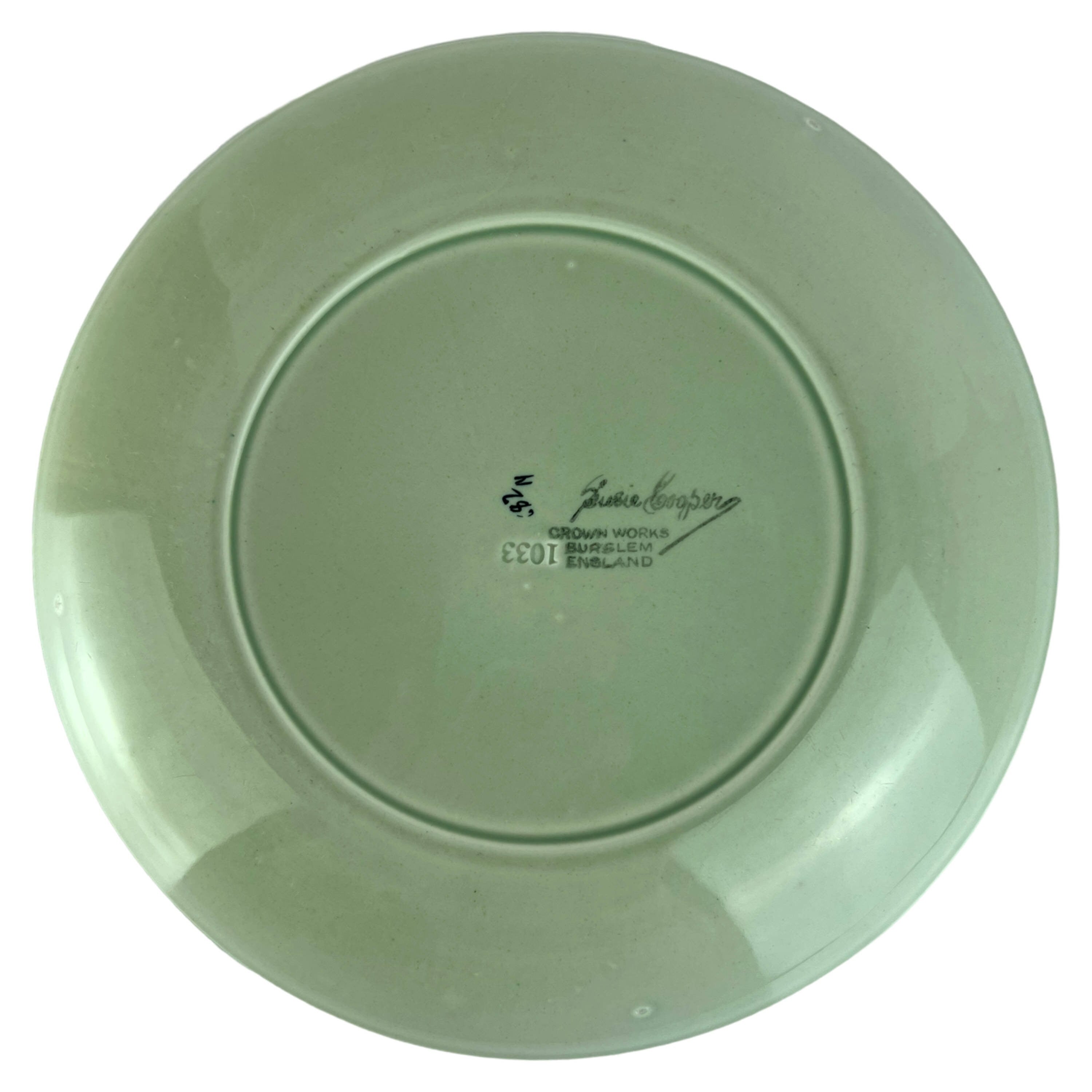 1933 Art Deco Susie Cooper Plate 8.75 Crown Works Unknown Pattern