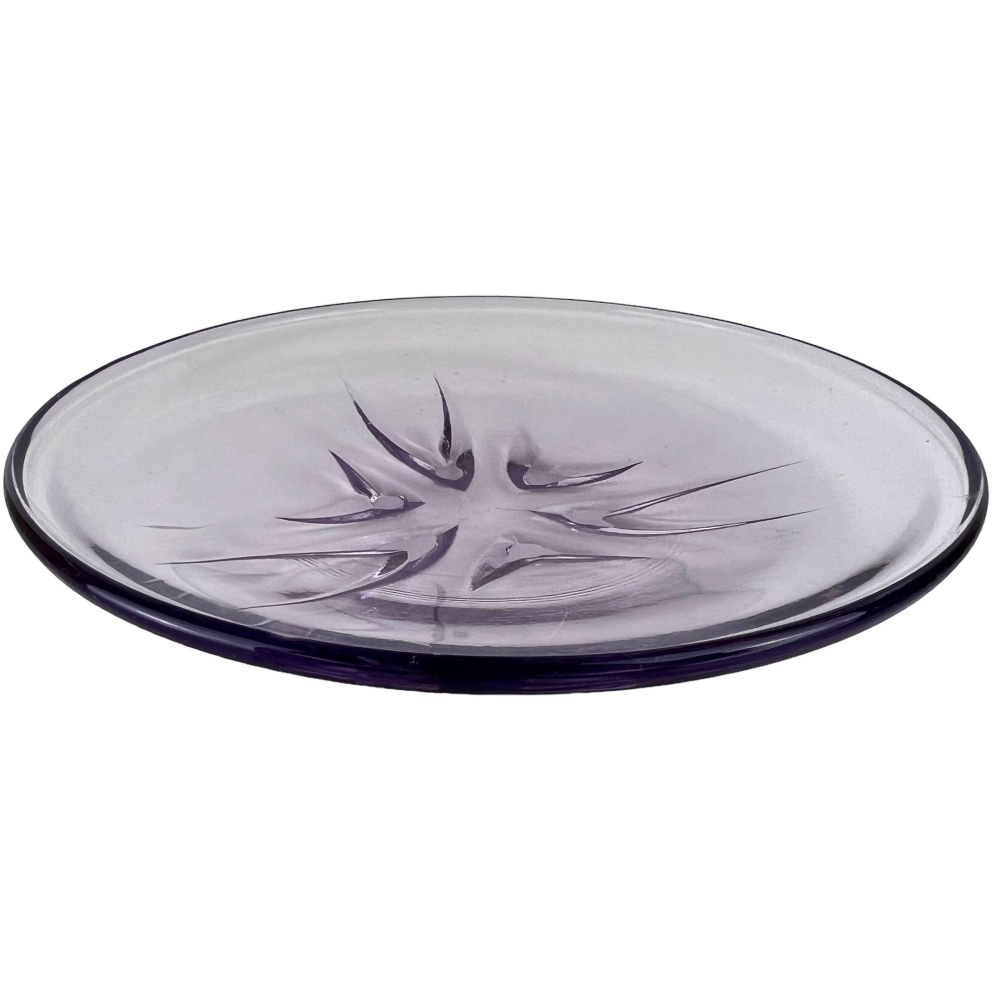 Mid Century Polish Pressed Glass Swallow Plate Jan Sylwester Drost Zabkowice Glassworks - Poppy's Vintage Clothing