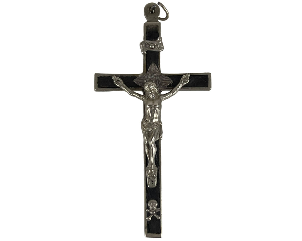 Antique Pectoral Crucifix Cross w Skull & Crossbones Monk Nun Priest - Poppy's Vintage Clothing