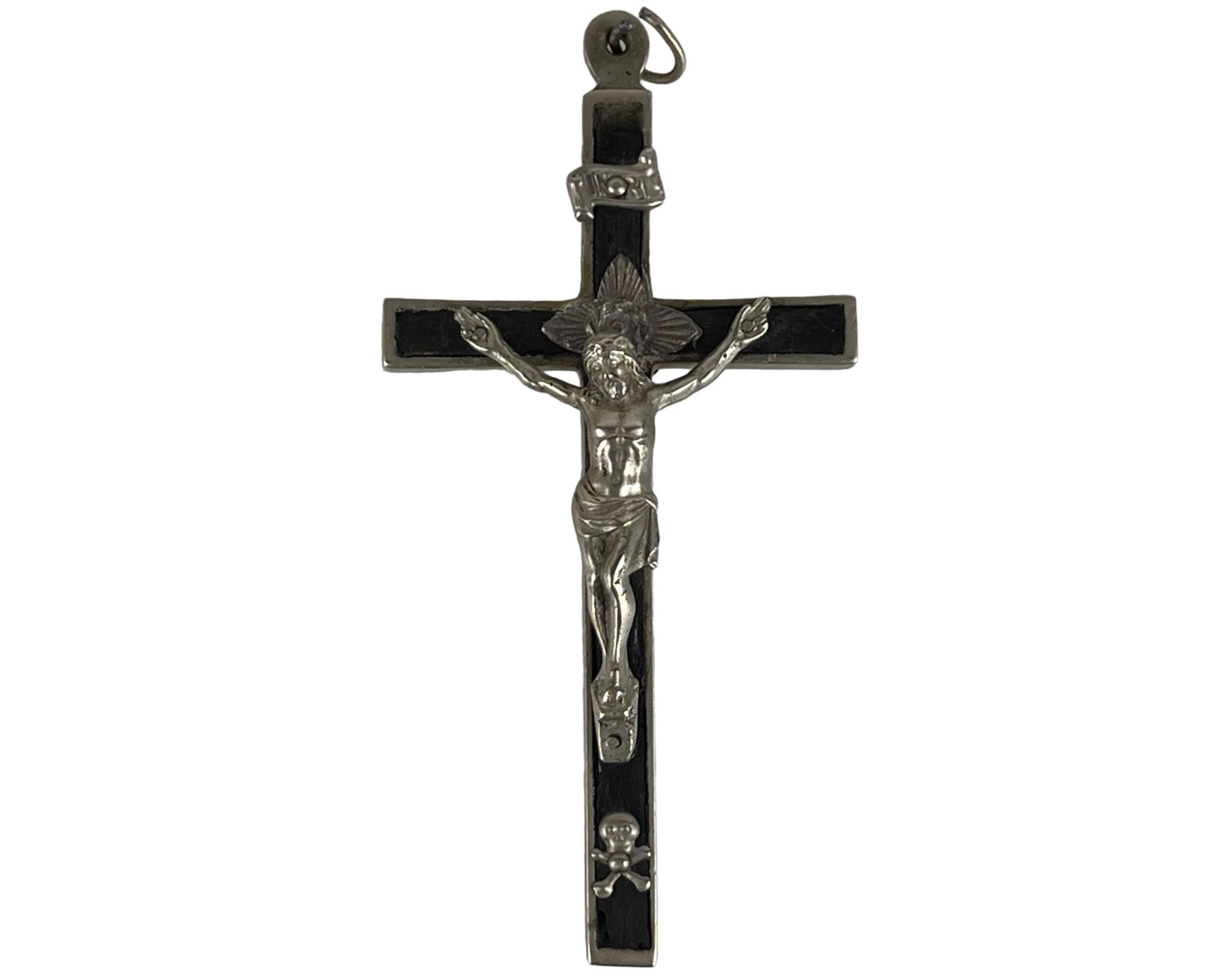 Antique Pectoral Crucifix Cross w Skull & Crossbones Monk Nun Priest - Poppy's Vintage Clothing