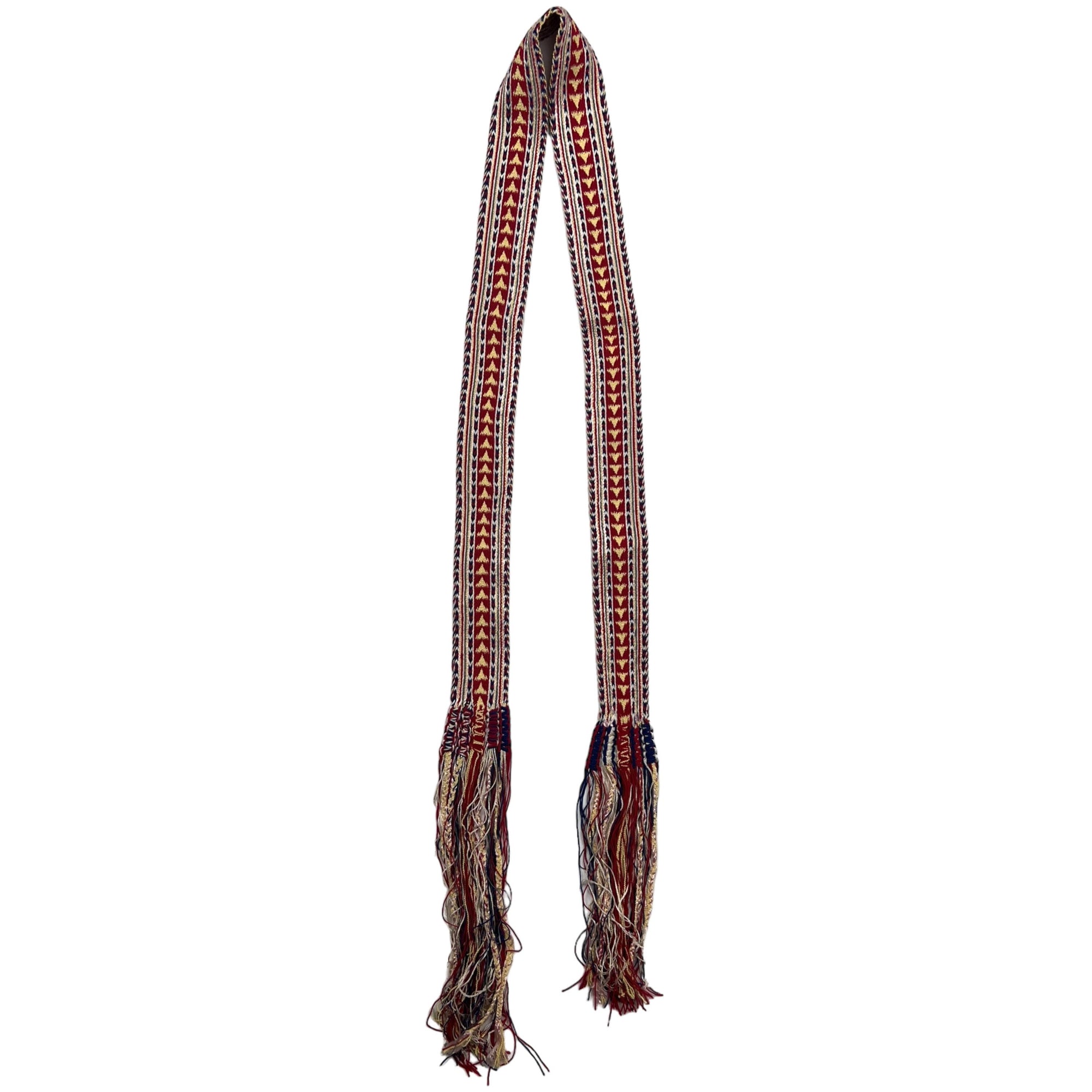 Vintage Metis Sash Ceinture Fléchée Northern Canada Mackenzie River w Apostolic Vicar Photo - Poppy's Vintage Clothing