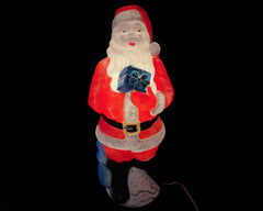 Vintage 1971 Blow Mold Santa Claus Light Up Yard Decoration 34 Tall