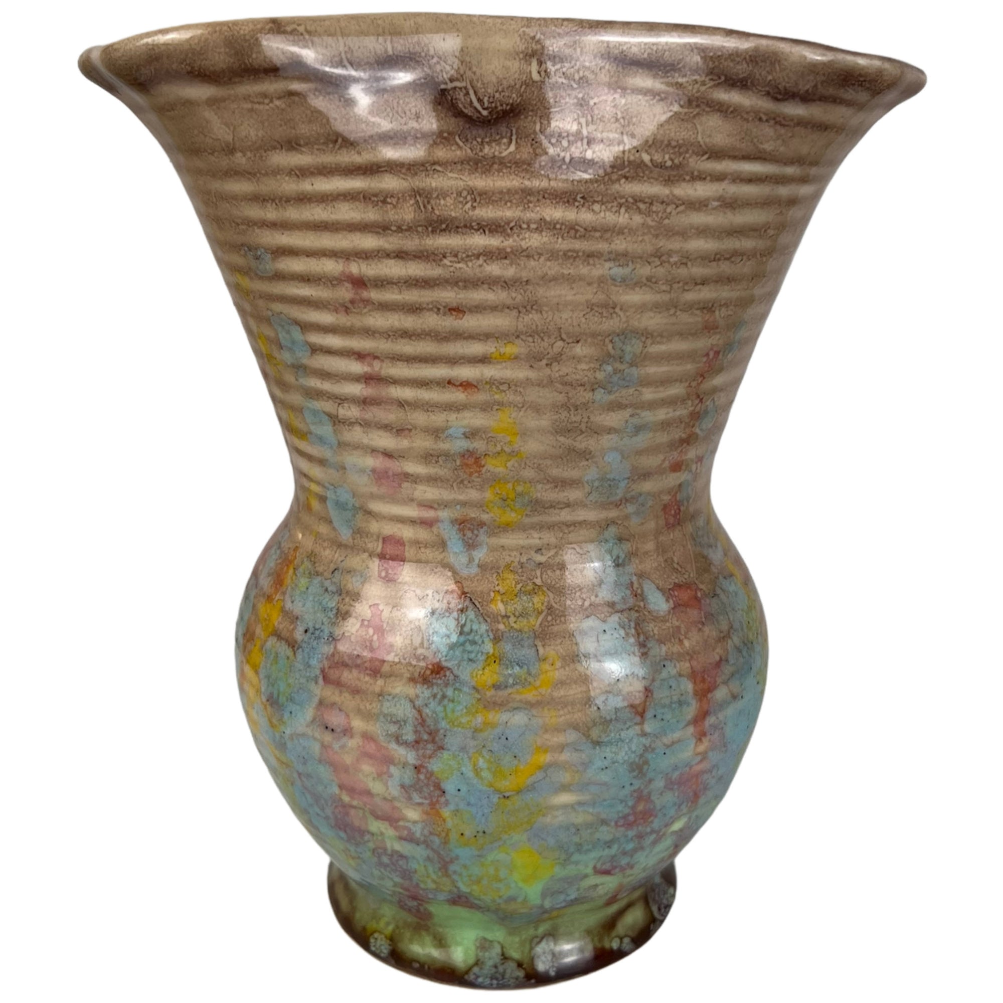 Art Deco 1930s Beswick Ware Vase No 504 Drip Glaze - Poppy's Vintage Clothing