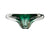 Vintage Murano Glass Bullicante Bowl Green Clear Controlled Bubble Hand Blown - Poppy's Vintage Clothing
