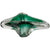 Vintage Murano Glass Bullicante Bowl Green Clear Controlled Bubble Hand Blown - Poppy's Vintage Clothing