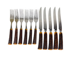 Vintage Glo-Hill Canada Bakelite Forks & Knives 11 Pieces - Poppy's Vintage Clothing
