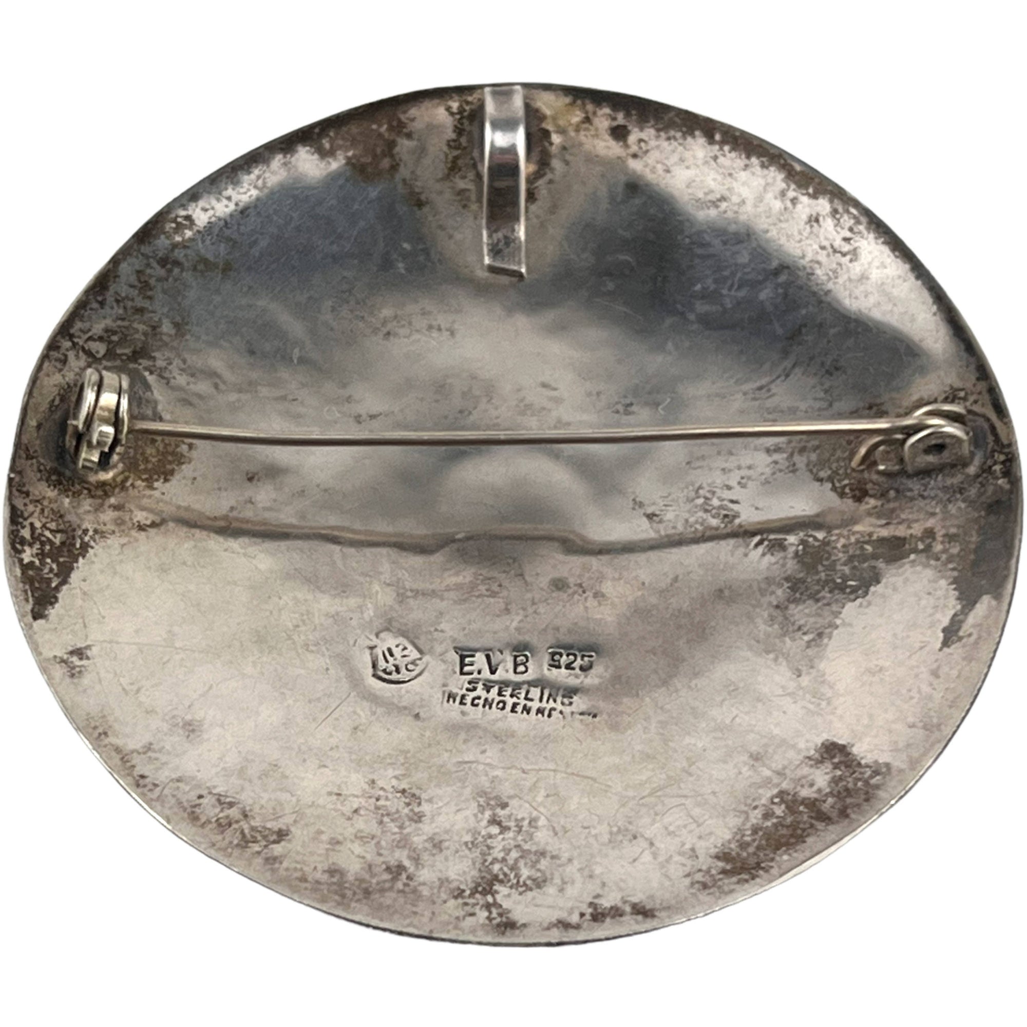 Vintage Mexican Sterling Silver Pendant Brooch Mayan Aztec Calendar Stone 2.25 - Poppy's Vintage Clothing