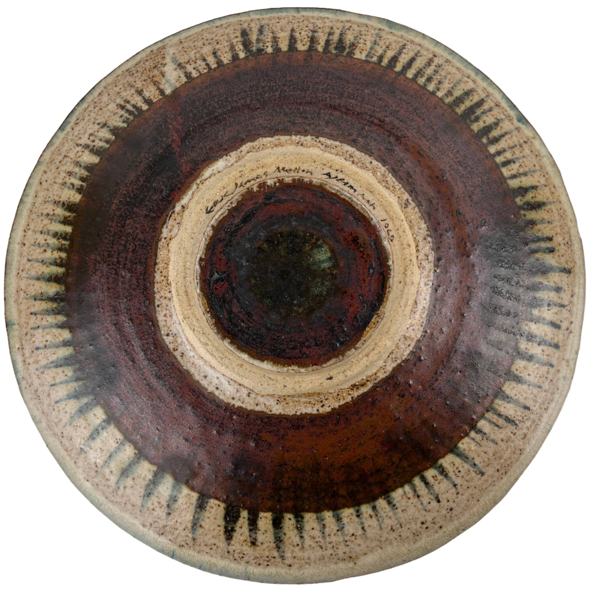 Eric James Mellon Stoneware Plate Horse Plate Signed & Dated 1969 9.5 - Poppy's Vintage Clothing