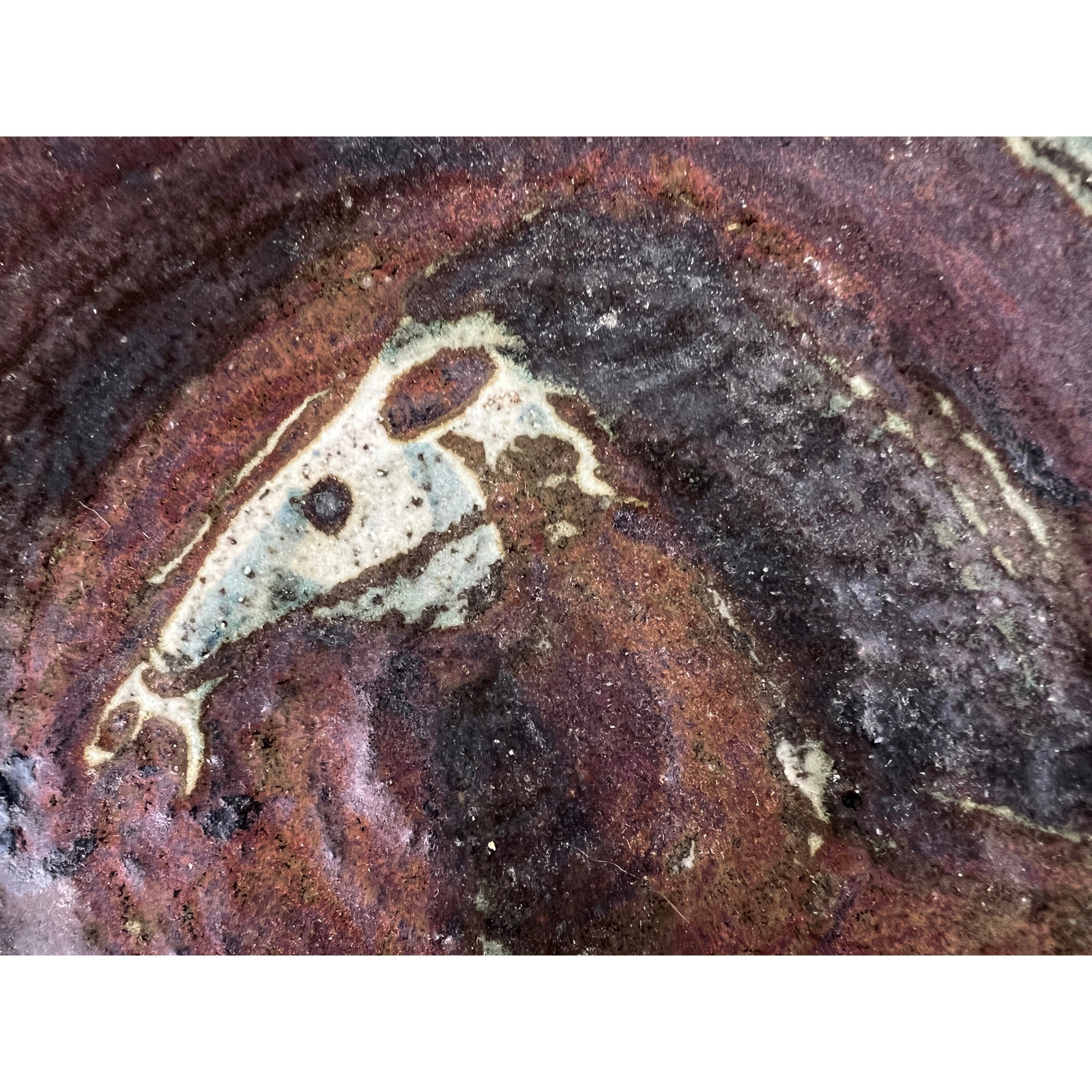 Eric James Mellon Stoneware Plate Horse Plate Signed & Dated 1969 9.5 - Poppy's Vintage Clothing