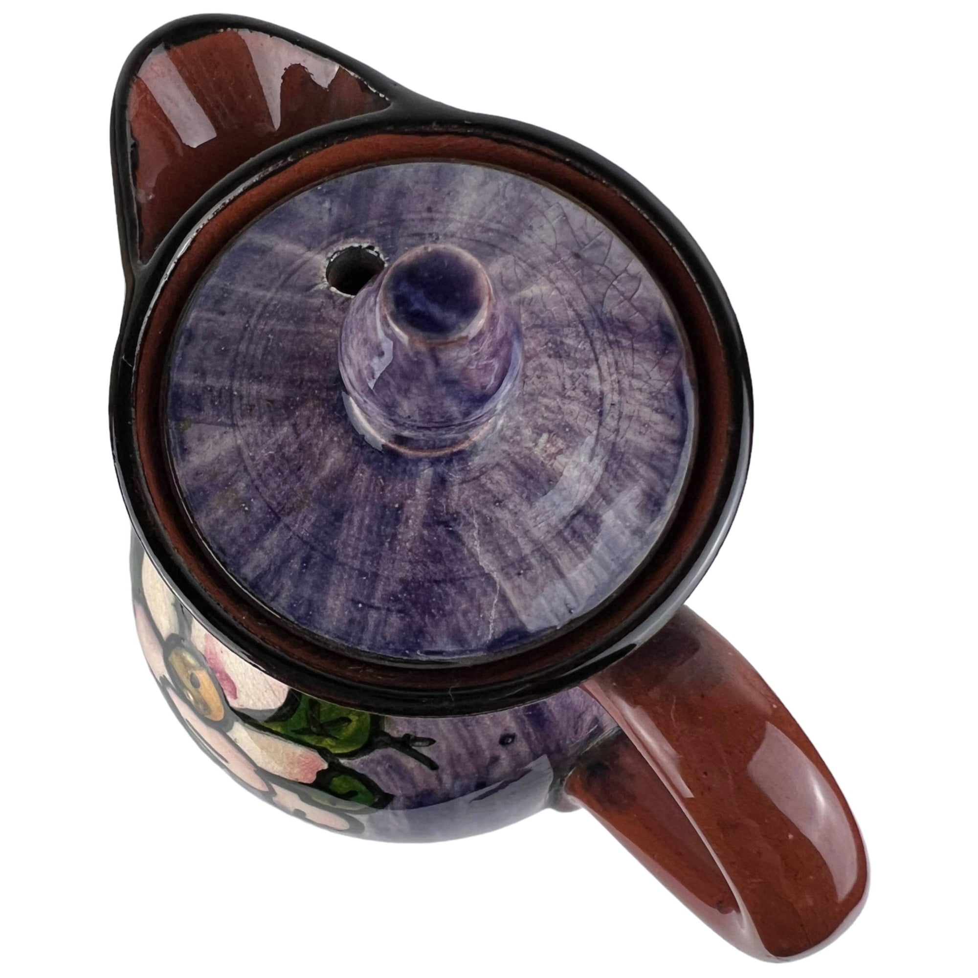 Antique Watcombe Pottery Torquay Hot Water Pot Hand Painted Jug - Poppy's Vintage Clothing