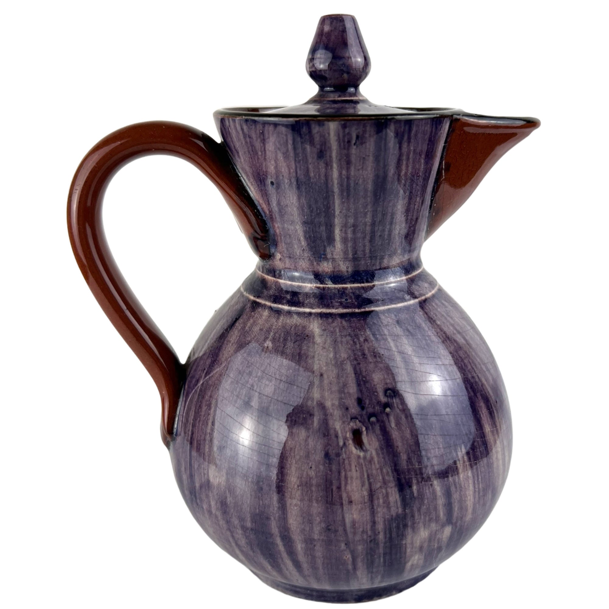 Antique Watcombe Pottery Torquay Hot Water Pot Hand Painted Jug - Poppy's Vintage Clothing