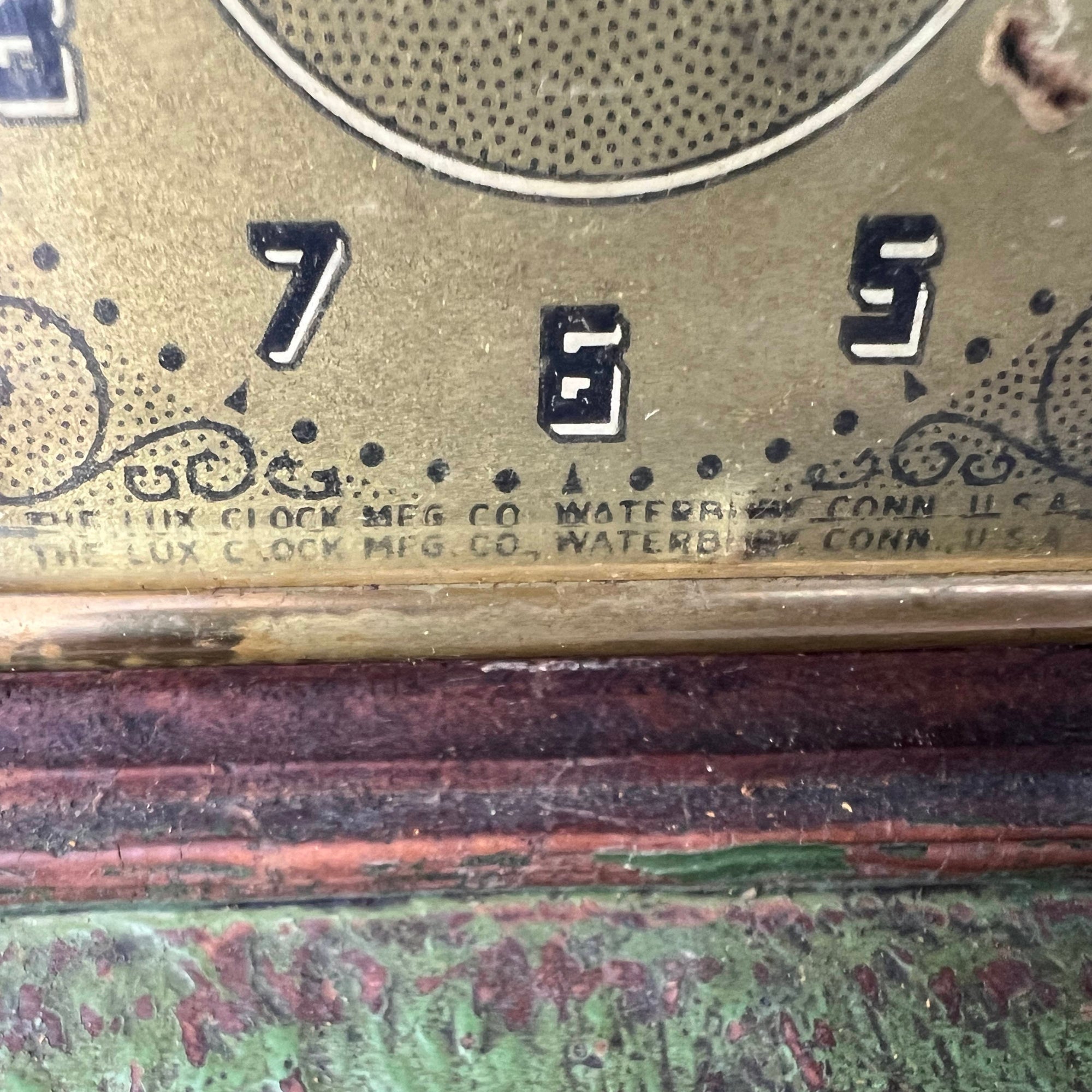 Vintage 1930s The Village Mill De Luxe Clock New York Syroco Type Wood - Poppy's Vintage Clothing