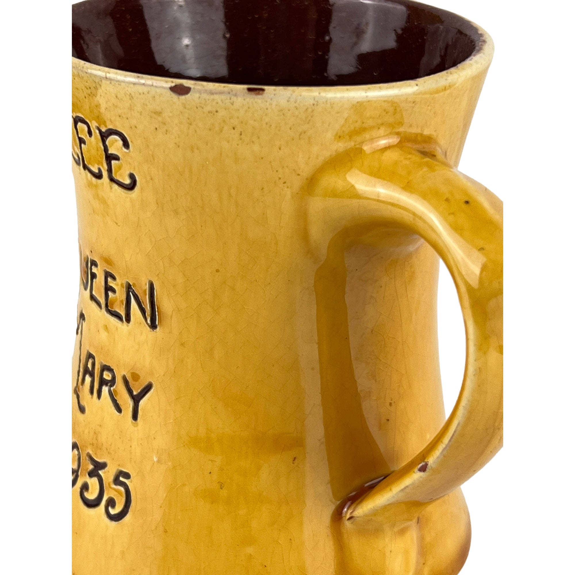 Vintage CH Barnnam Pottery Silver Jubilee Mug King George V 1935 - Poppy's Vintage Clothing