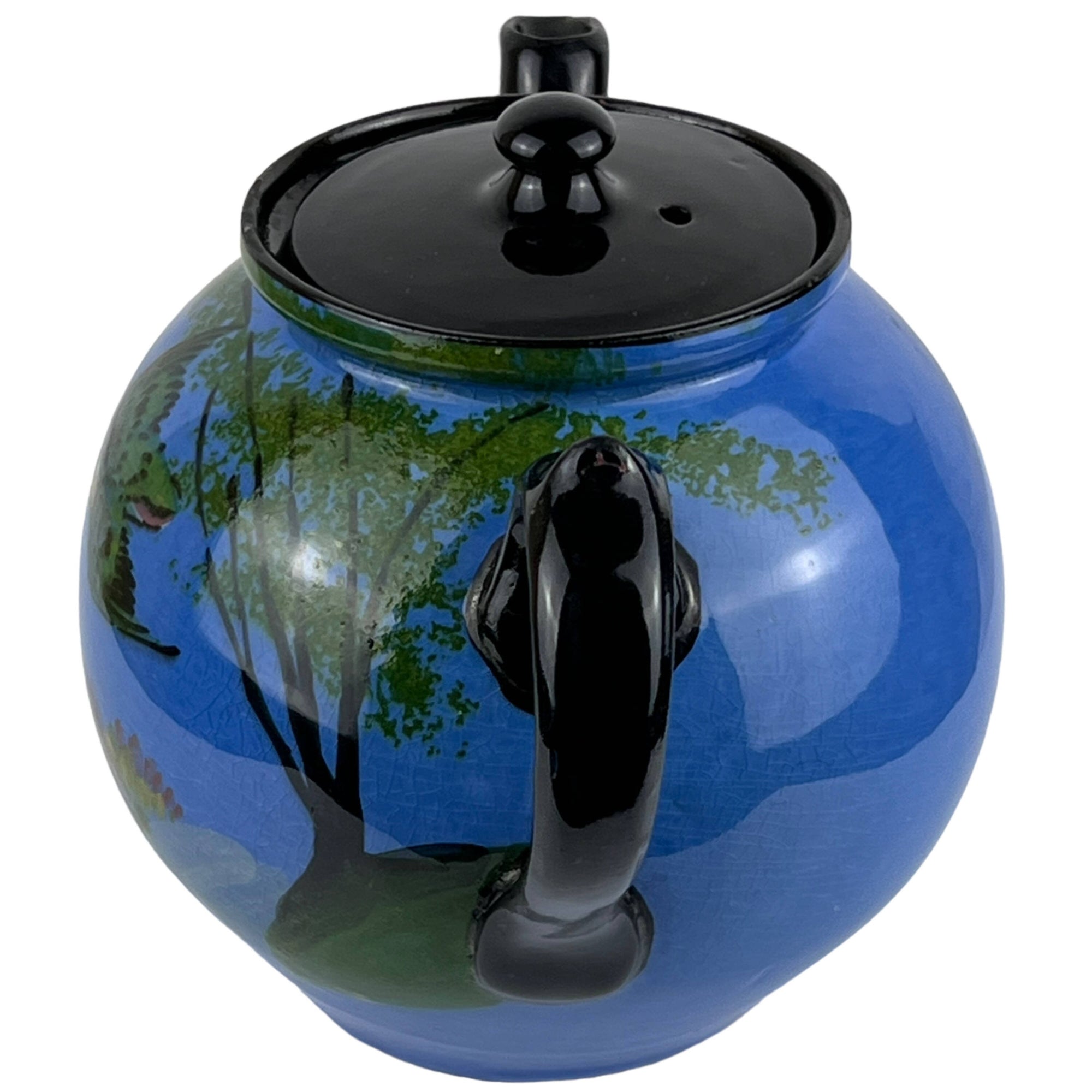 Vintage 1920s Daison Pottery Torquay Kingfisher Teapot 40 oz Capacity - Poppy's Vintage Clothing