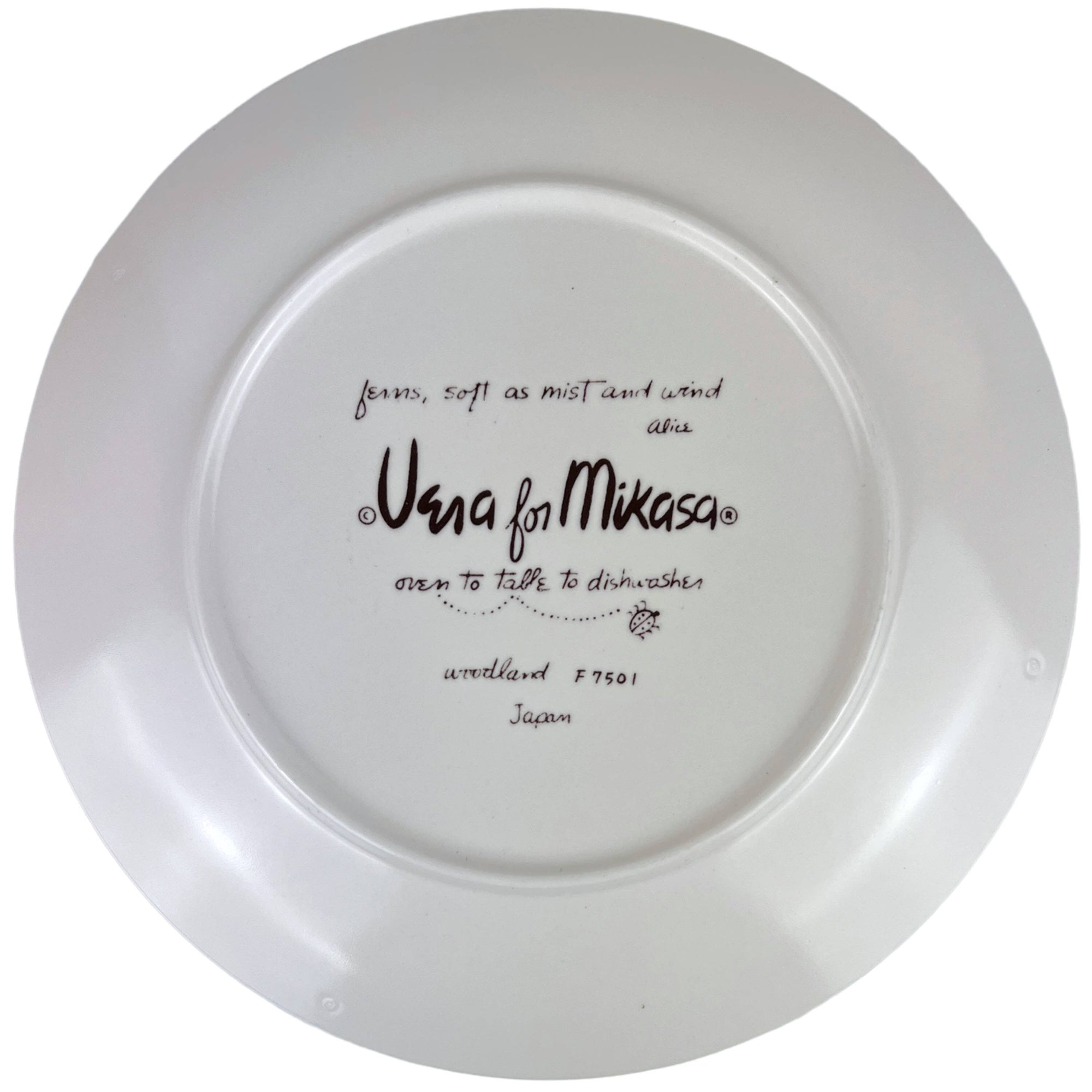 Vintage 1970s Vera For Mikasa Woodland Dinner Plate Fern Pattern Replacement - Poppy's Vintage Clothing