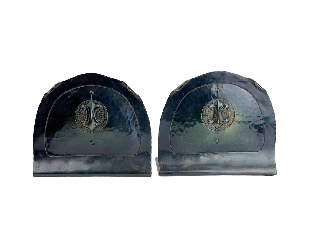 Antique Craftsman Studios Bookends Hand Hammered Arts & Crafts - Poppy's Vintage Clothing