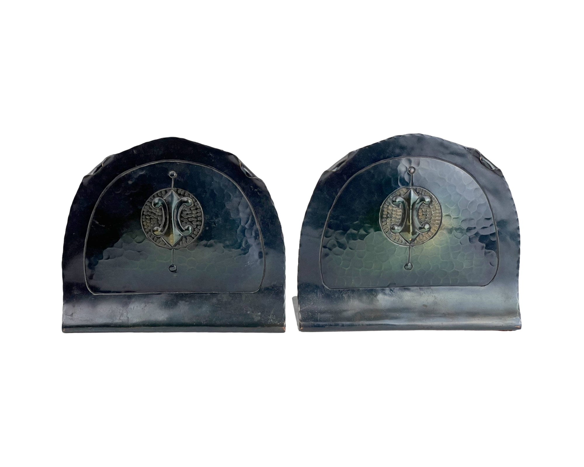 Antique Craftsman Studios Bookends Hand Hammered Arts & Crafts - Poppy's Vintage Clothing