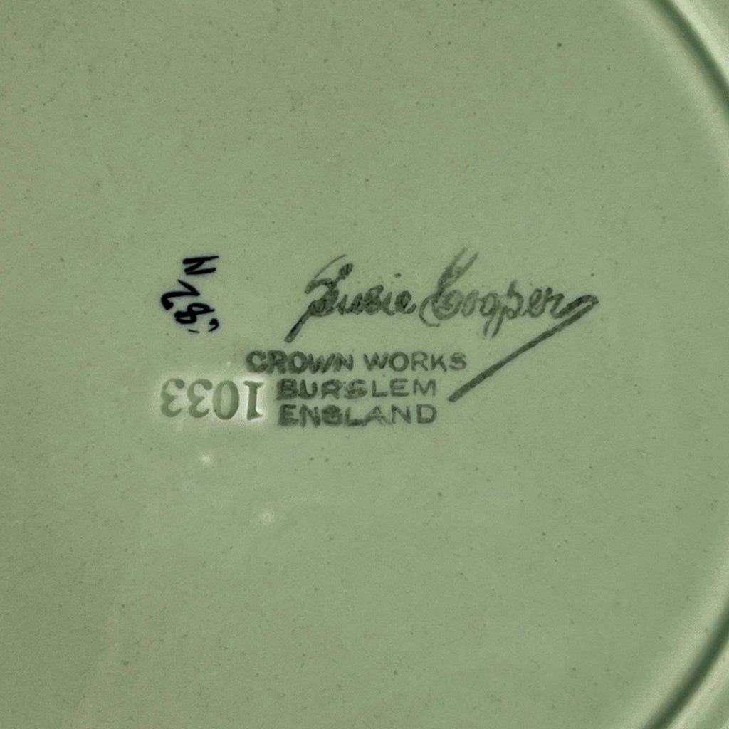 1933 Art Deco Susie Cooper Plate 8.75 Crown Works Unknown Pattern Rare - Poppy's Vintage Clothing