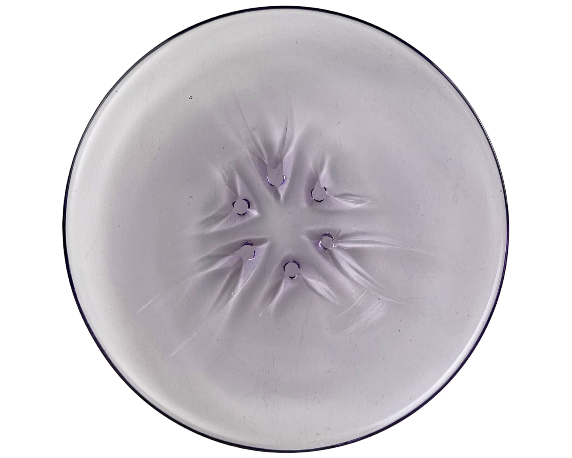Mid Century Polish Pressed Glass Swallow Plate Jan Sylwester Drost Zabkowice Glassworks - Poppy's Vintage Clothing