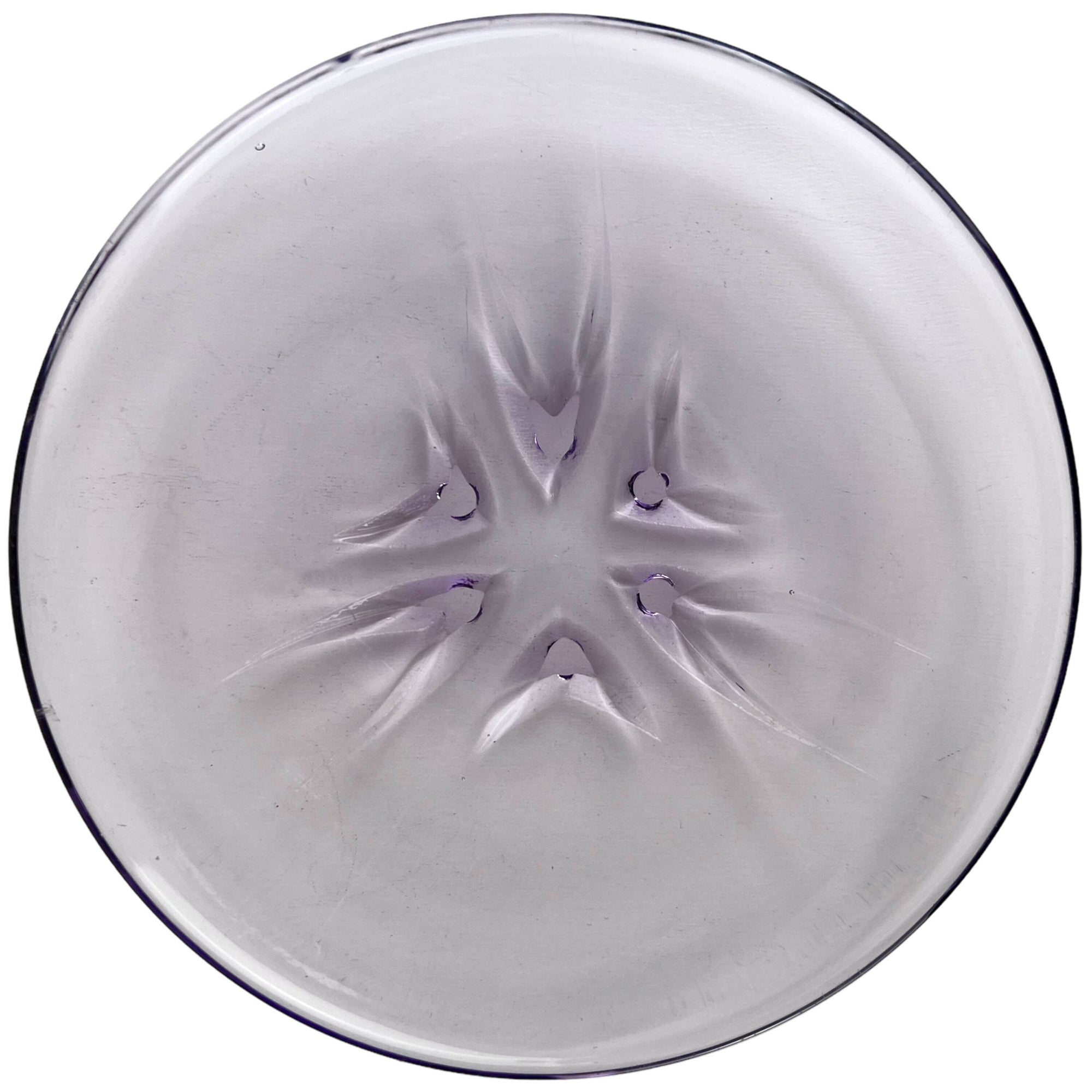 Mid Century Polish Pressed Glass Swallow Plate Jan Sylwester Drost Zabkowice Glassworks - Poppy's Vintage Clothing