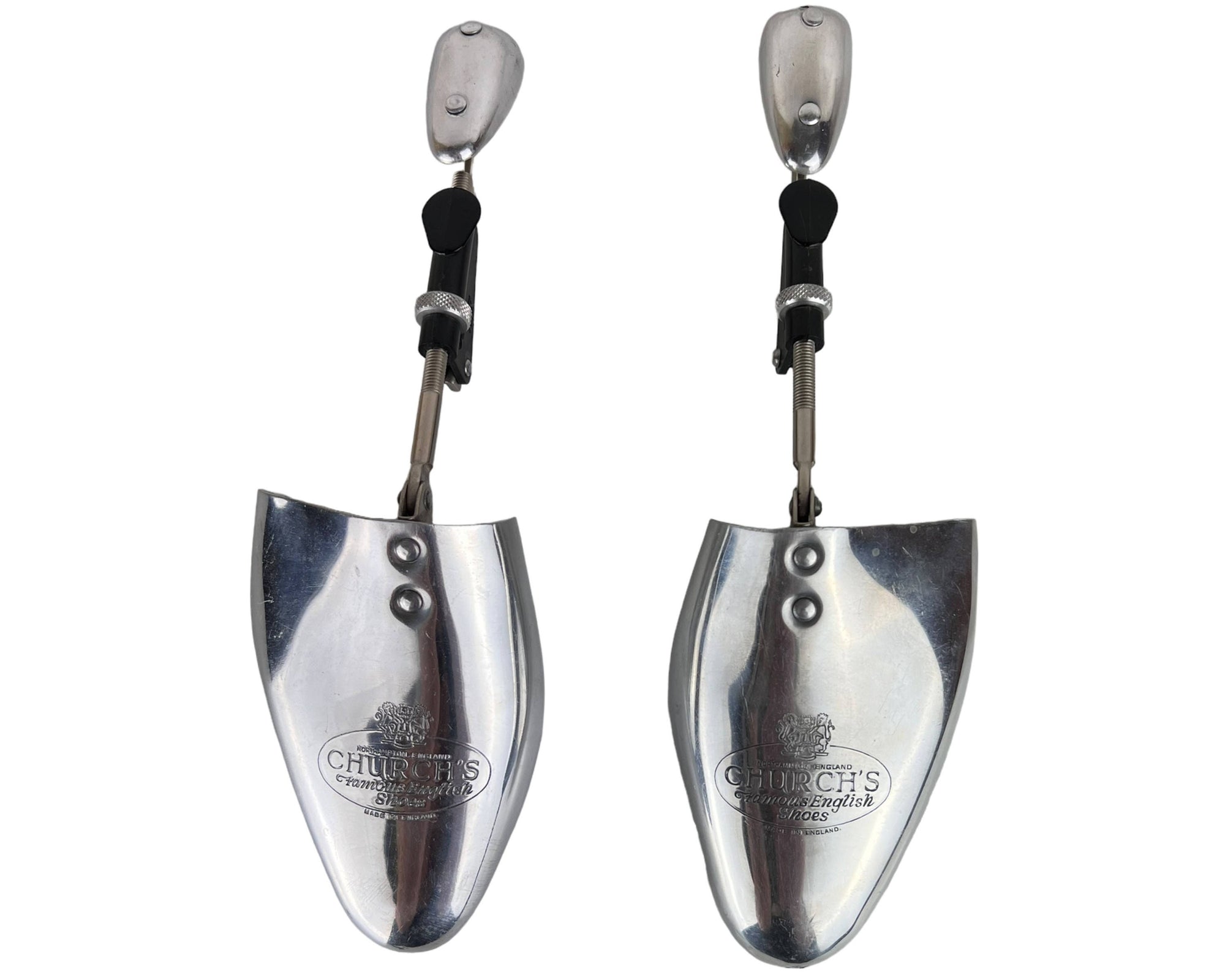 Mid Century Churchs Shoe Tree Stretchers Polished Metal UK Size 9-10 M - Poppy's Vintage Clothing