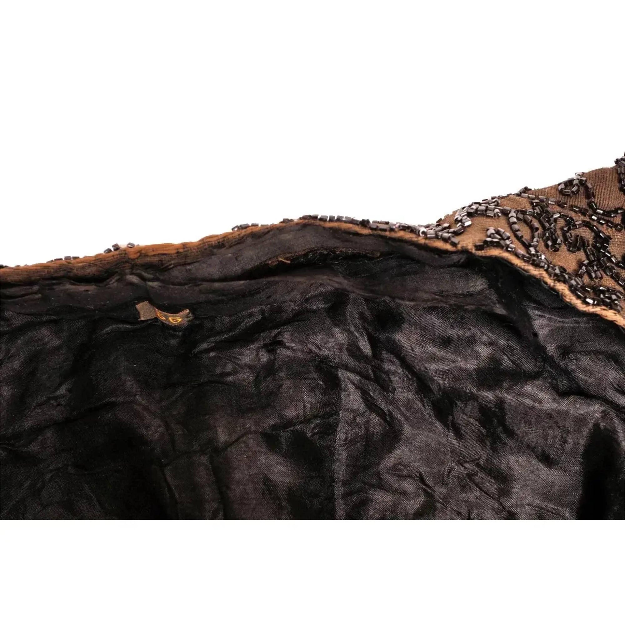 Antique Victorian Mourning Mantle Jet Bead Fringed Black Mantelet or Capelet - Poppy's Vintage Clothing