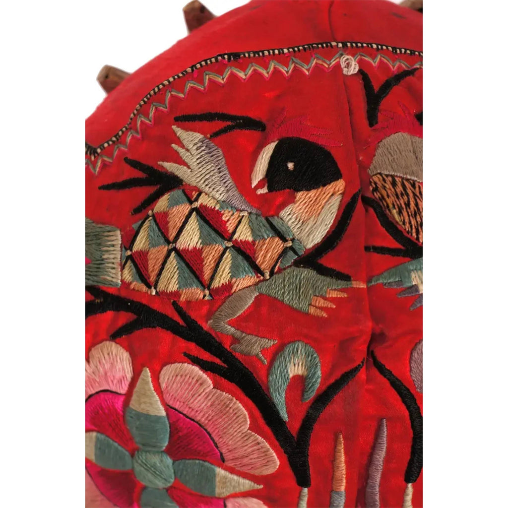Vintage Chinese Childs Tiger Hat with Ethnic Miao Silk Embroidery - Poppy's Vintage Clothing
