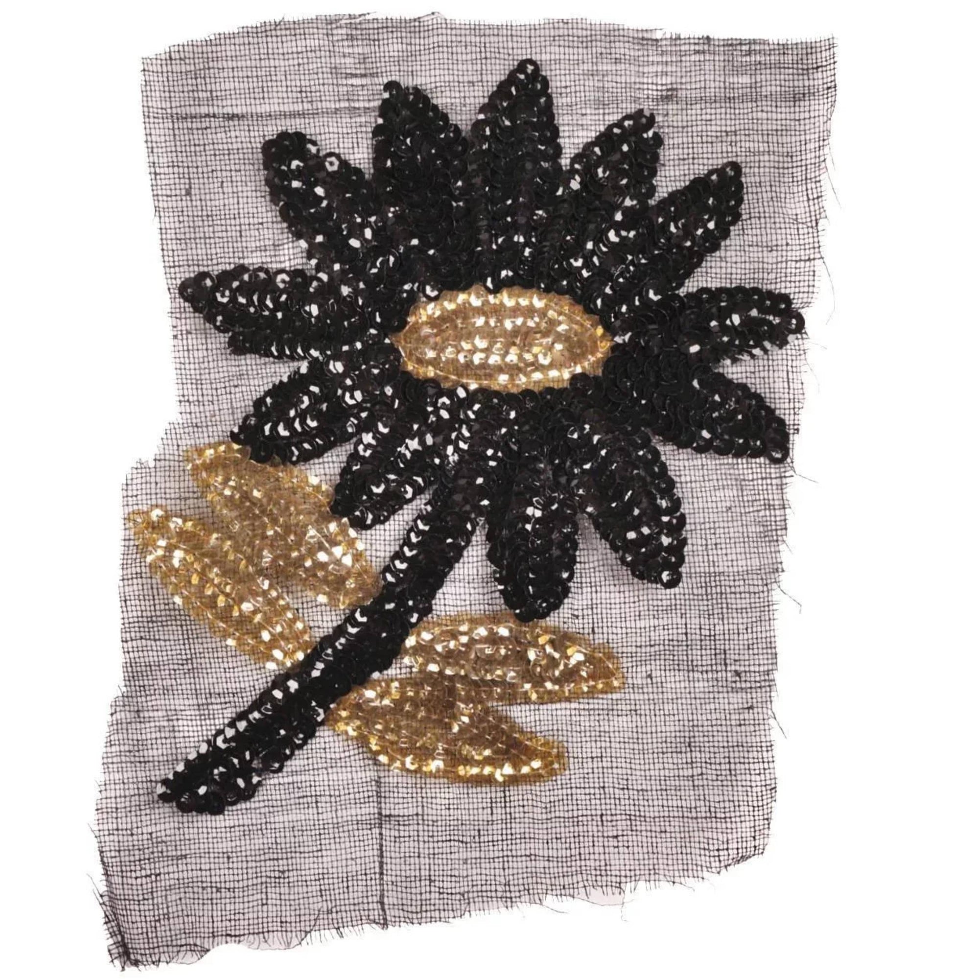 Vintage Sequin Flower Applique 1940s Hand Sewn Unused NOS - Poppy's Vintage Clothing