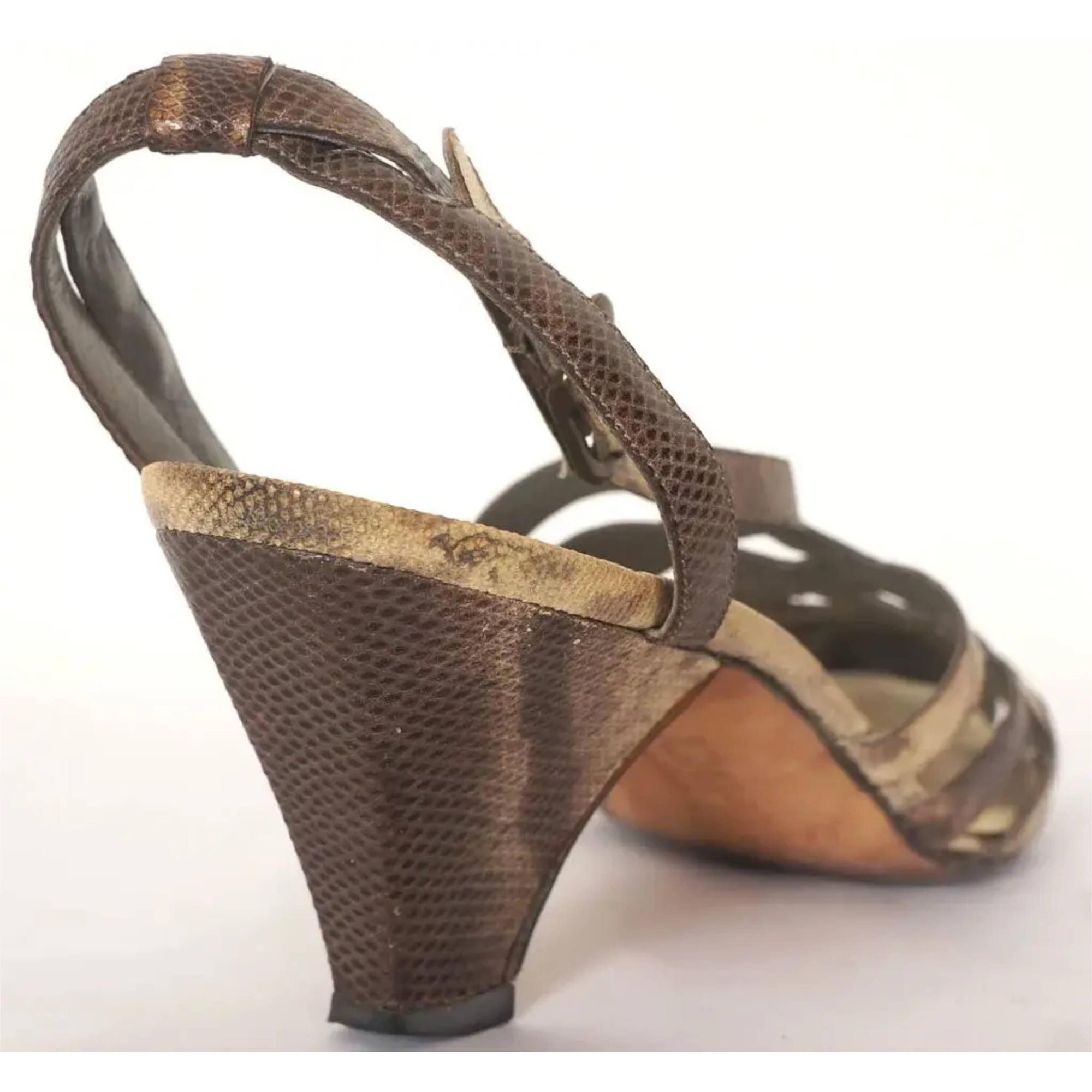 Vintage 1980s Joan & David Couture Shoes Sandals Hand Made in Italy Size 7 with Box - Poppy's Vintage Clothing