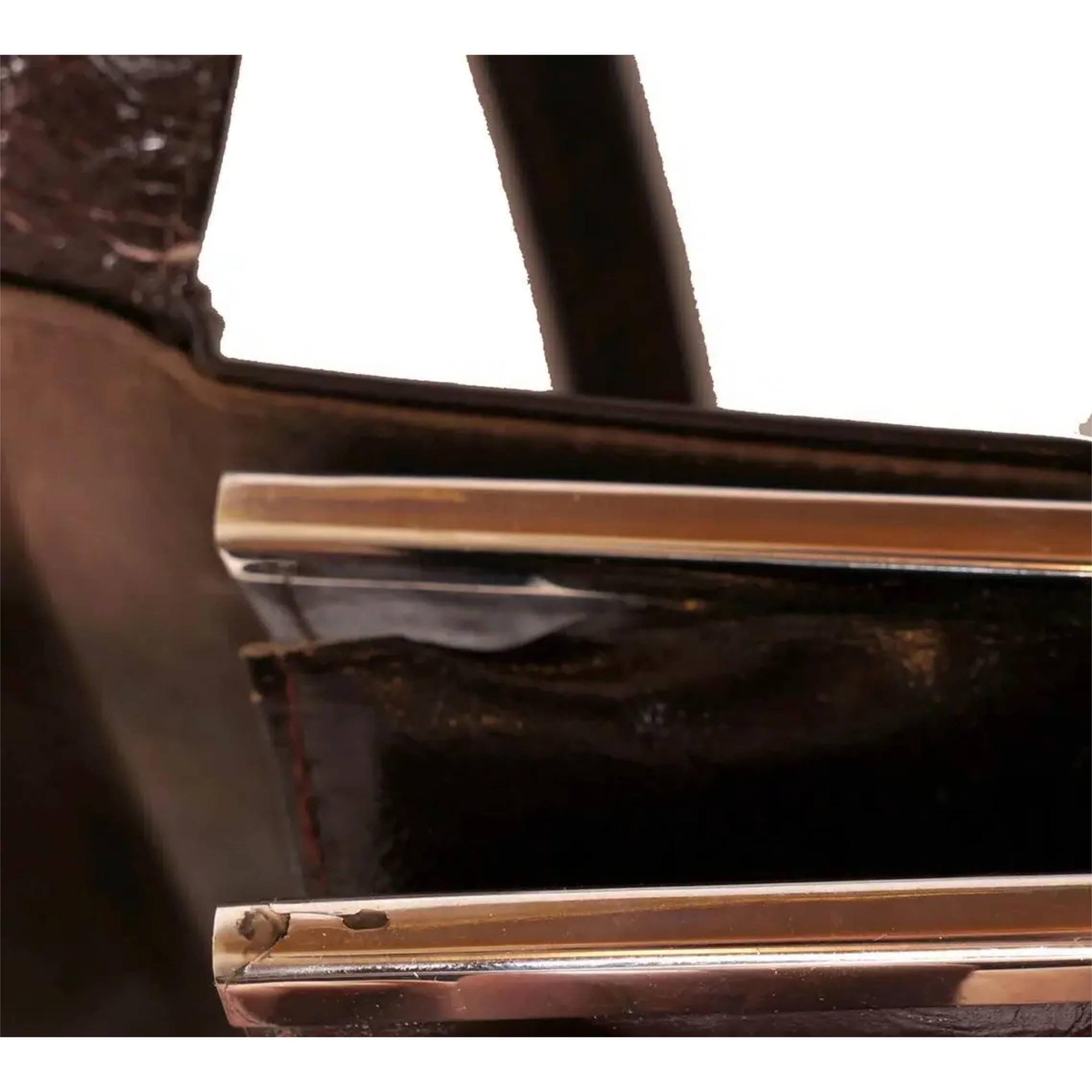 Vintage 1960s Charles Jourdan Leather & Chrome Handbag Purse - Poppy's Vintage Clothing