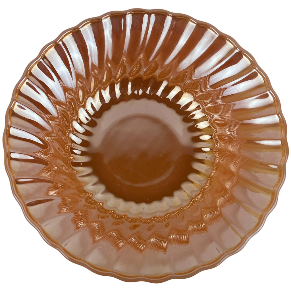 Vintage Anchor Hocking Peach Lustre Shell Vegetable Bowl 8.5 - Poppy's Vintage Clothing