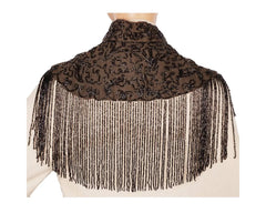 Antique Victorian Mourning Mantle Jet Bead Fringed Black Mantelet or Capelet - Poppy's Vintage Clothing