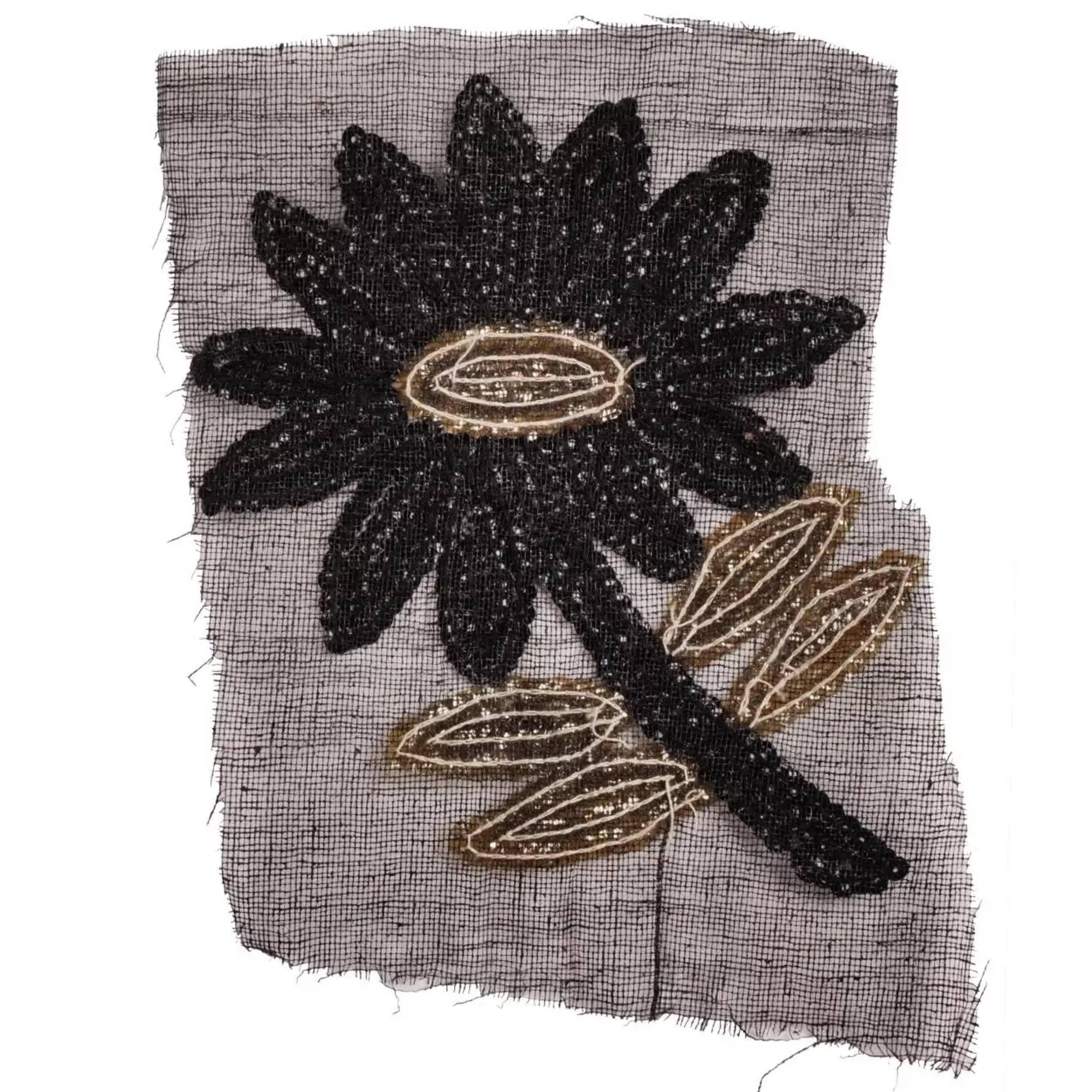 Vintage Sequin Flower Applique 1940s Hand Sewn Unused NOS - Poppy's Vintage Clothing