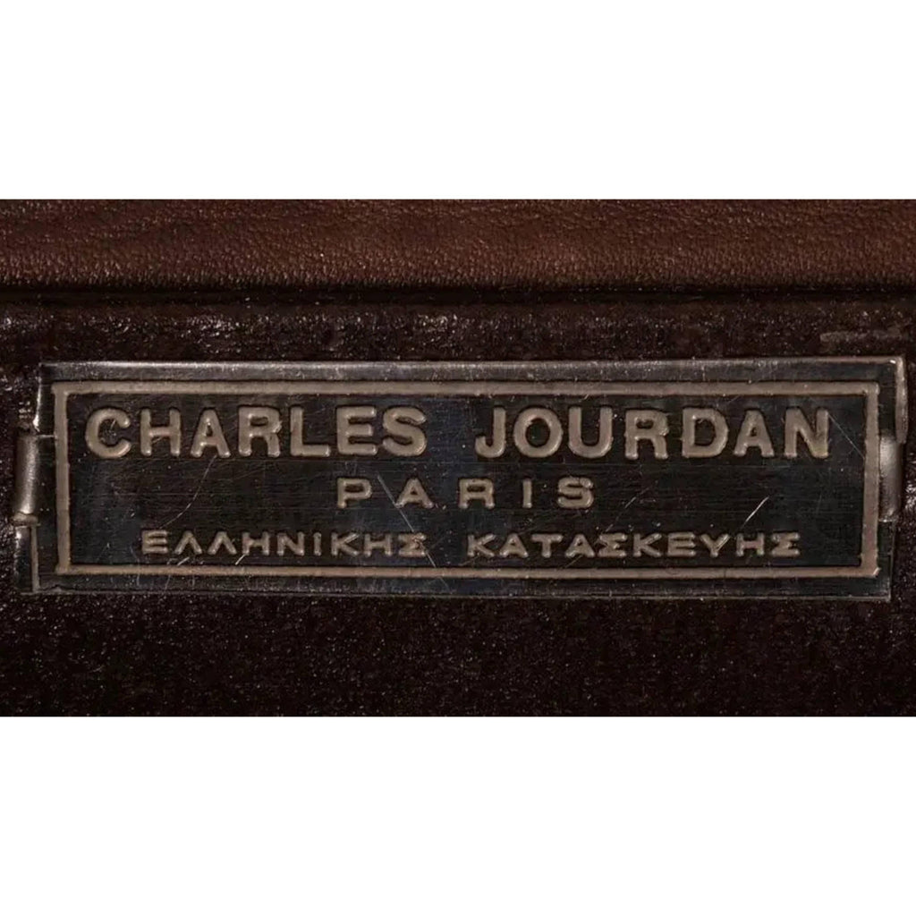 Vintage 1960s Charles Jourdan Leather & Chrome Handbag Purse - Poppy's Vintage Clothing