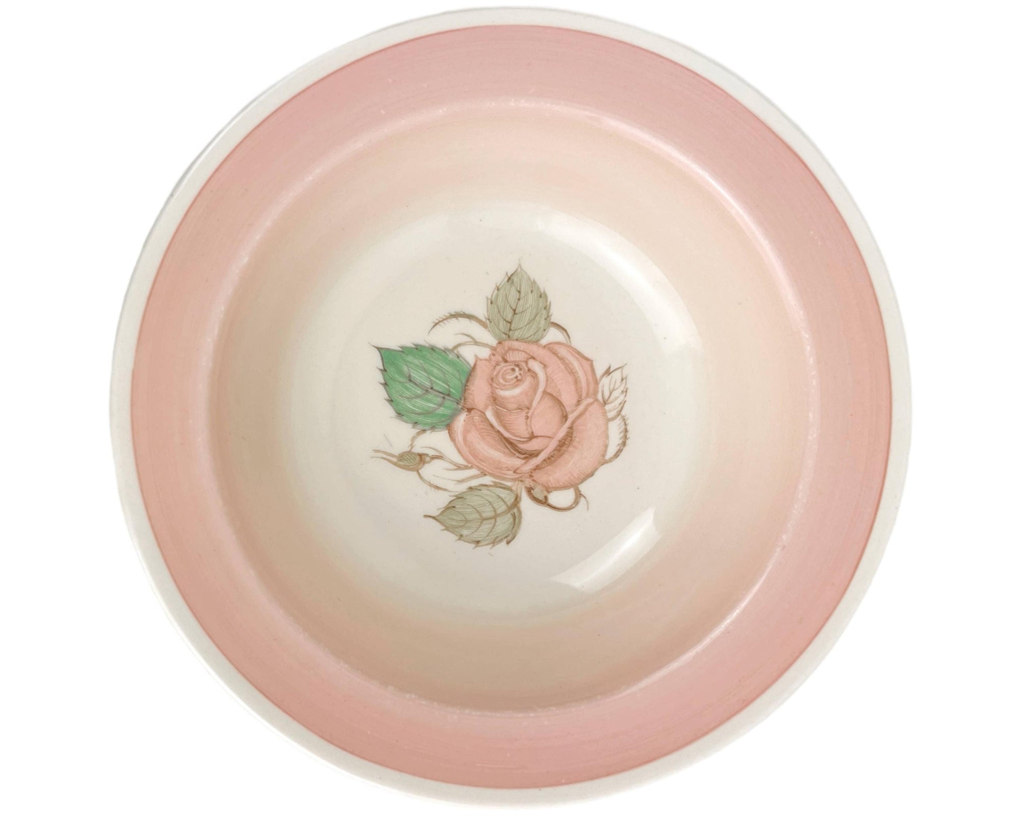 Vintage 1930s Susie Cooper Faded Pink Patricia Rose Cereal Bowl - Poppy's Vintage Clothing