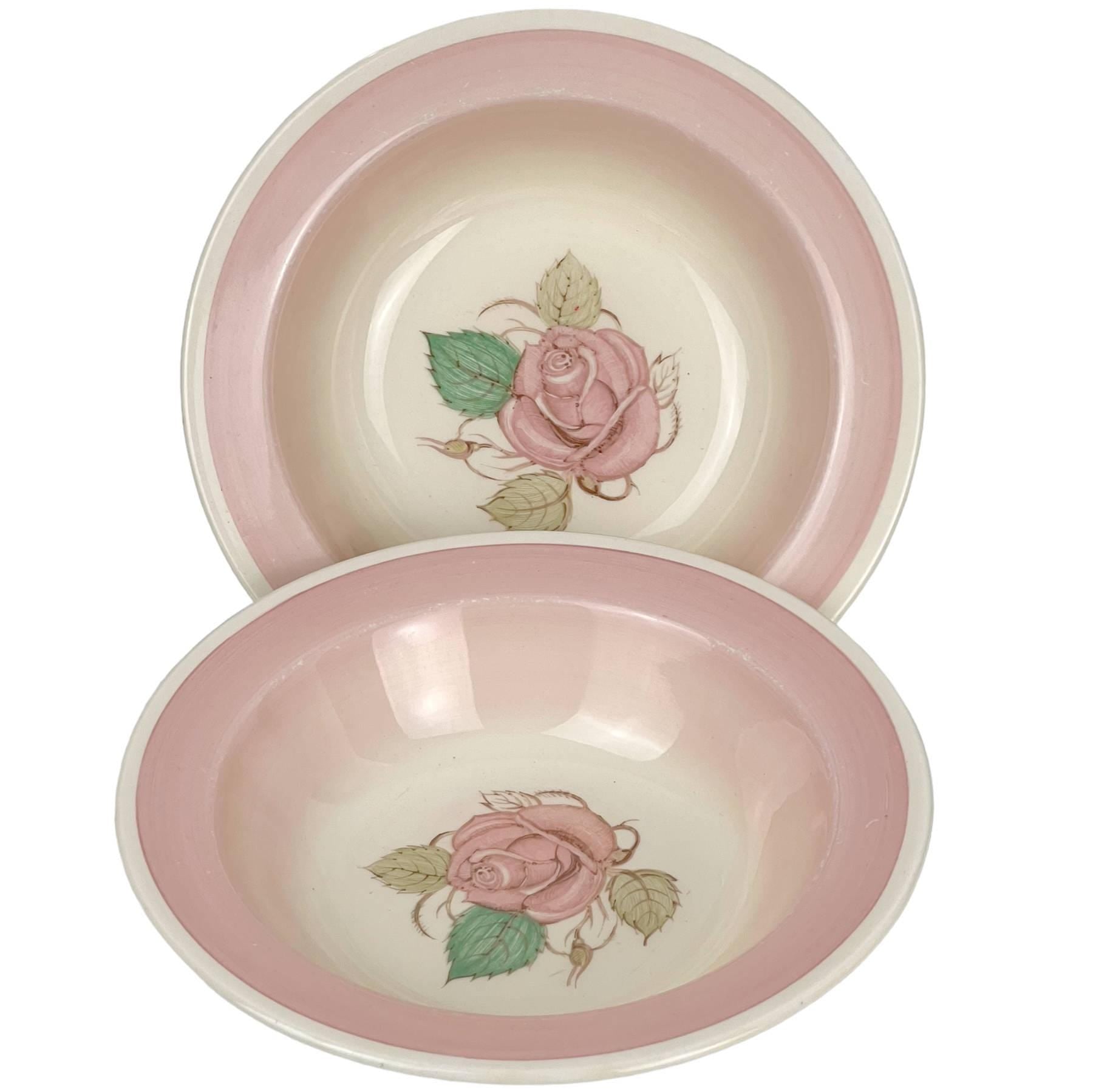 Vintage 1930s Susie Cooper Faded Pink Patricia Rose Cereal Bowl - Poppy's Vintage Clothing