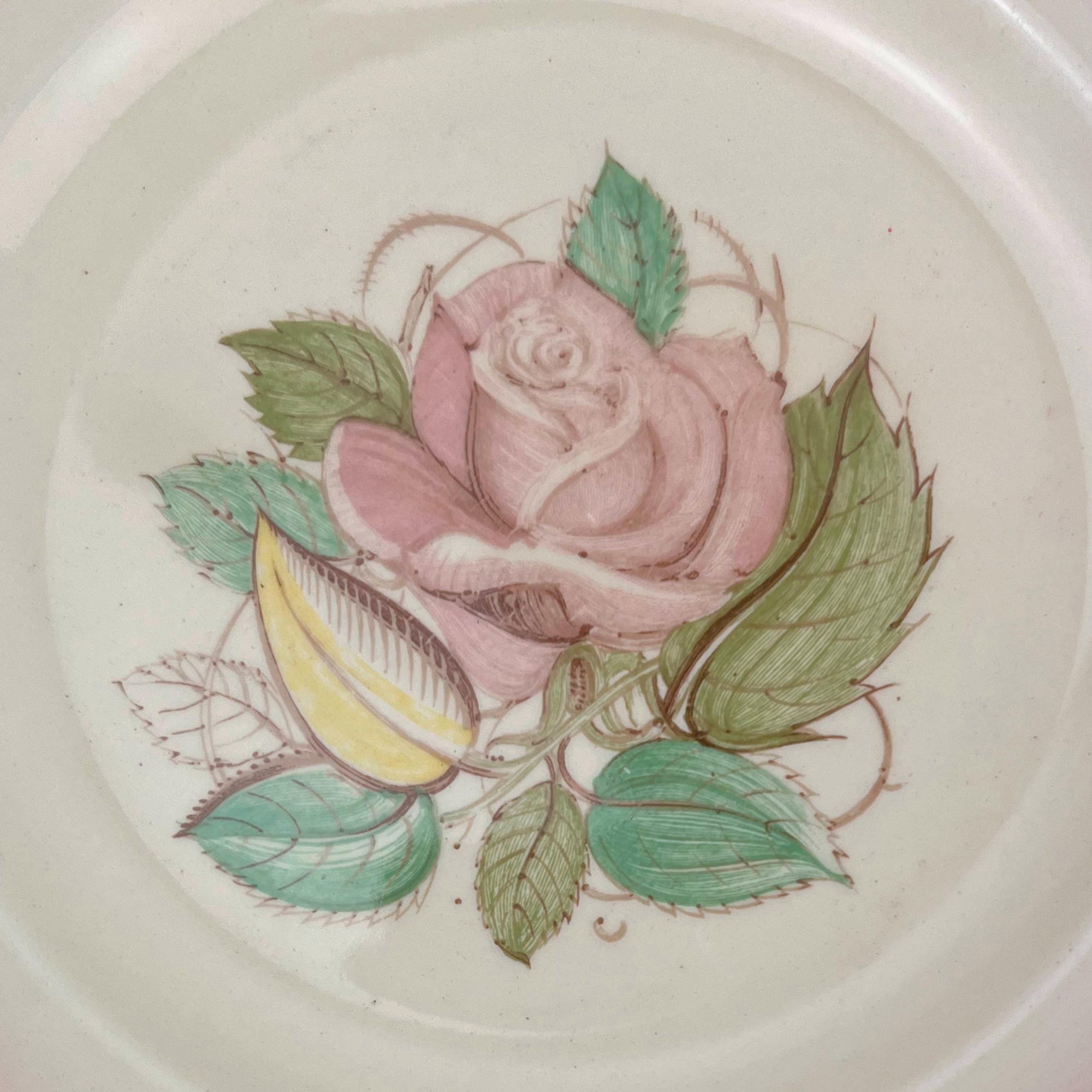 Vintage 1930s Susie Cooper Pink Patricia Rose Dinner Plate 10 - Poppy's Vintage Clothing