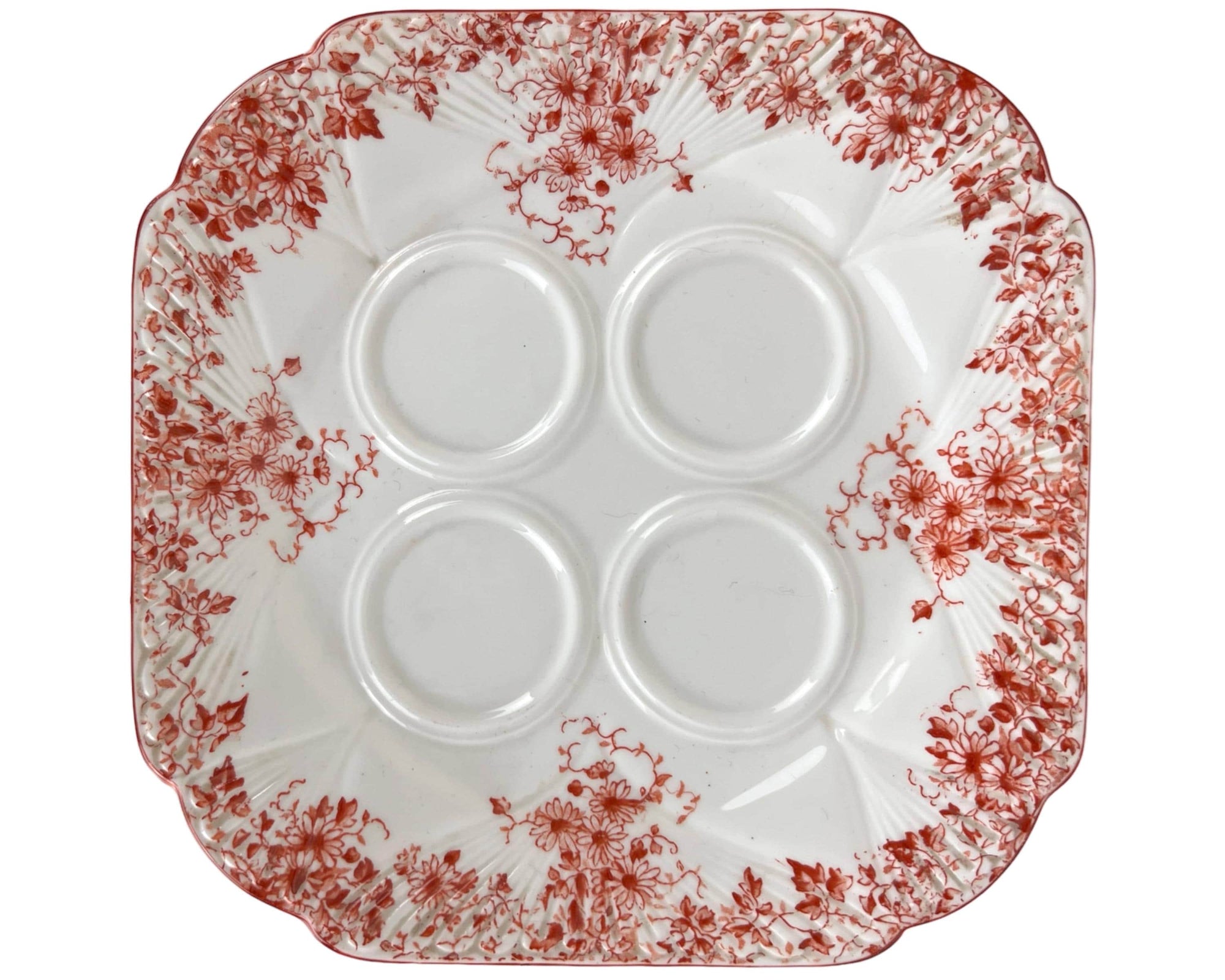 Vintage Shelley Orange Sienna Dainty Egg Cup Tray - Poppy's Vintage Clothing