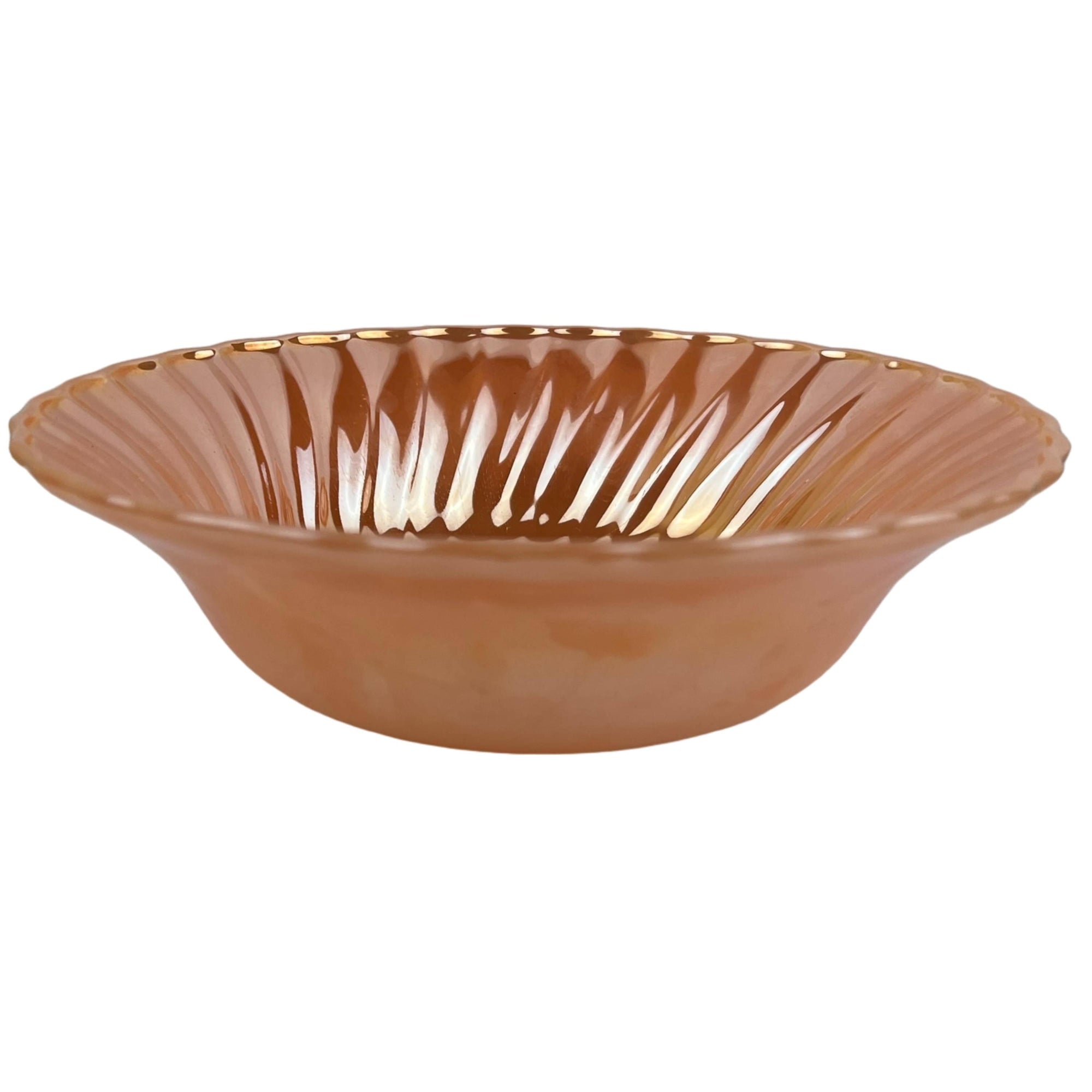Vintage Anchor Hocking Peach Lustre Shell Vegetable Bowl 8.5 - Poppy's Vintage Clothing