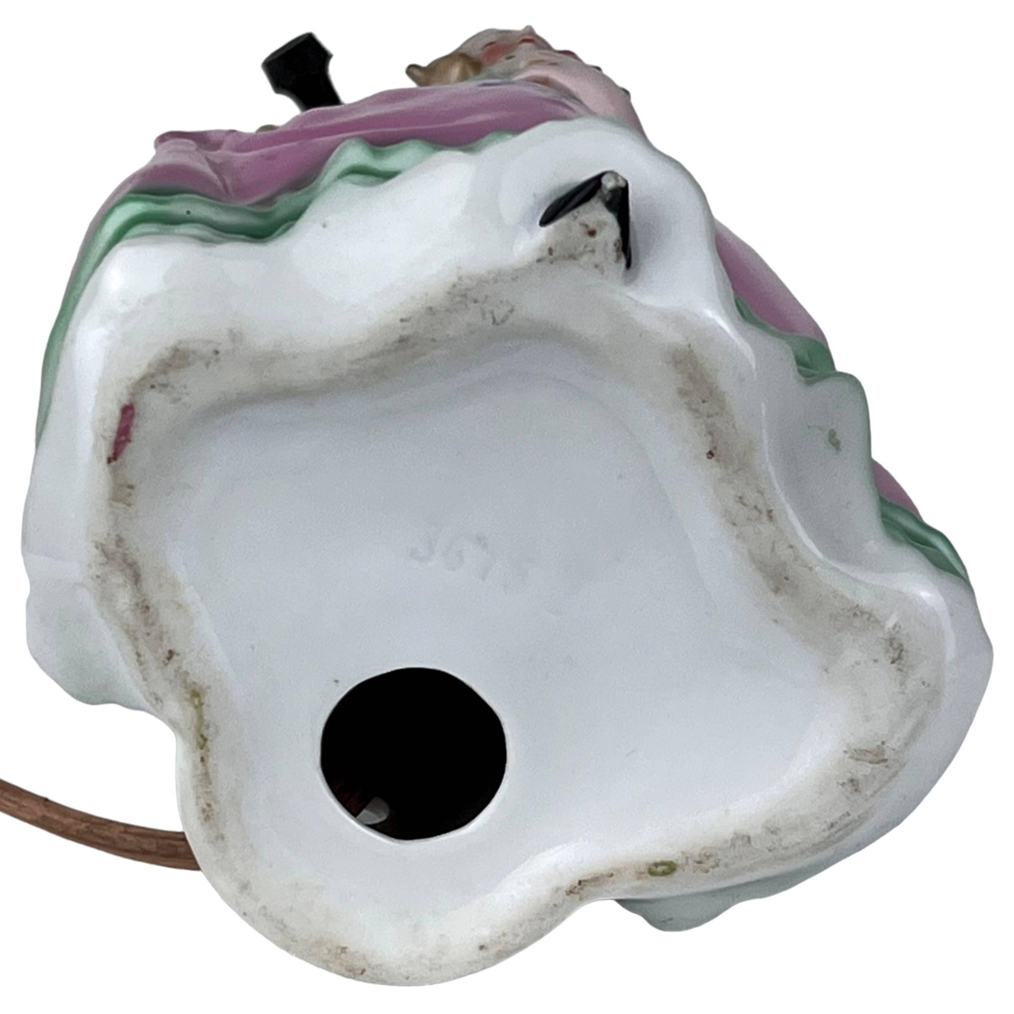 1920s Art Deco Figural Boudoir Lamp Ceramic Lady Holding Flower Figurine - Poppy's Vintage Clothing