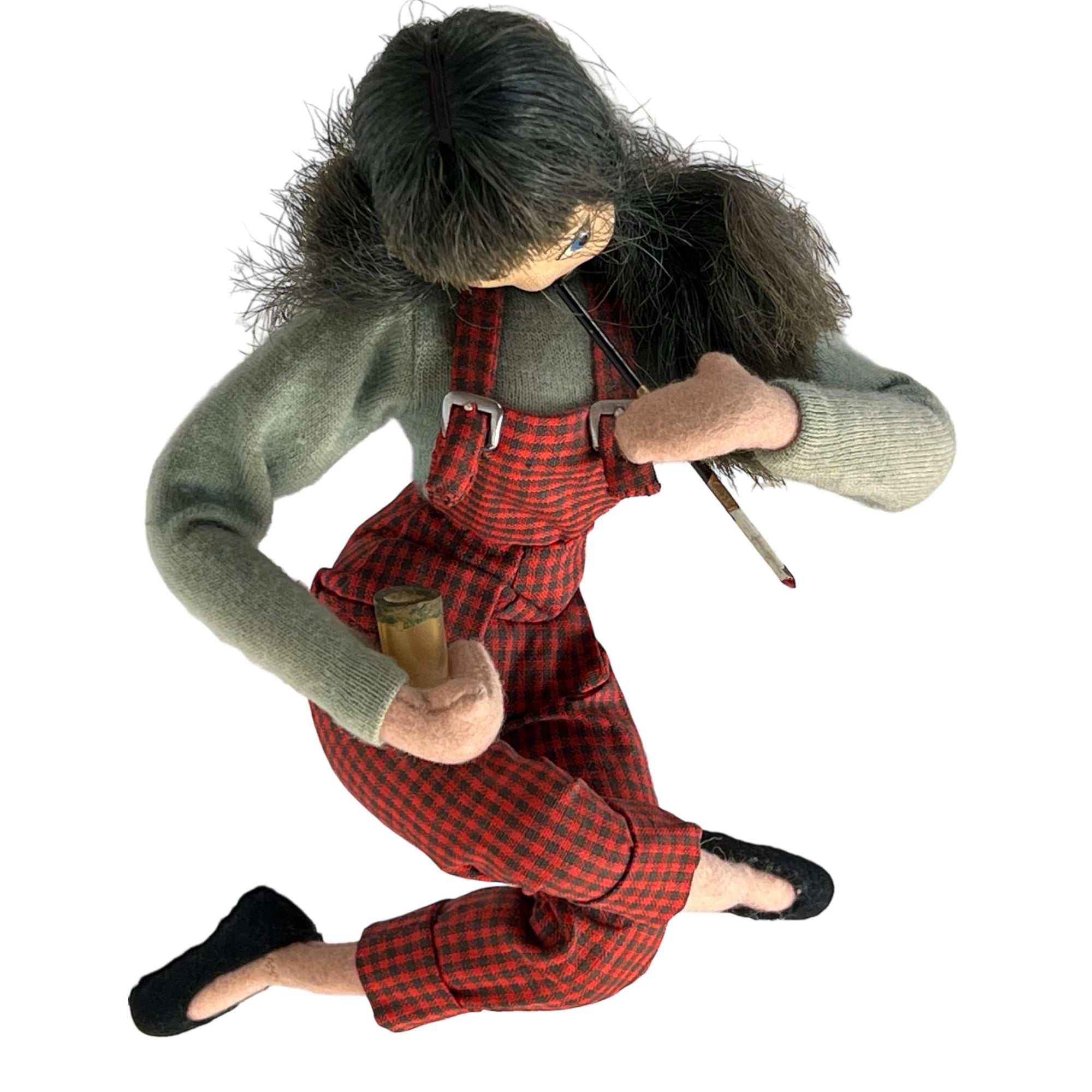 Vintage 1950s Beatnik Doll Larrea Felt Cloth Biarritz France - Poppy's Vintage Clothing