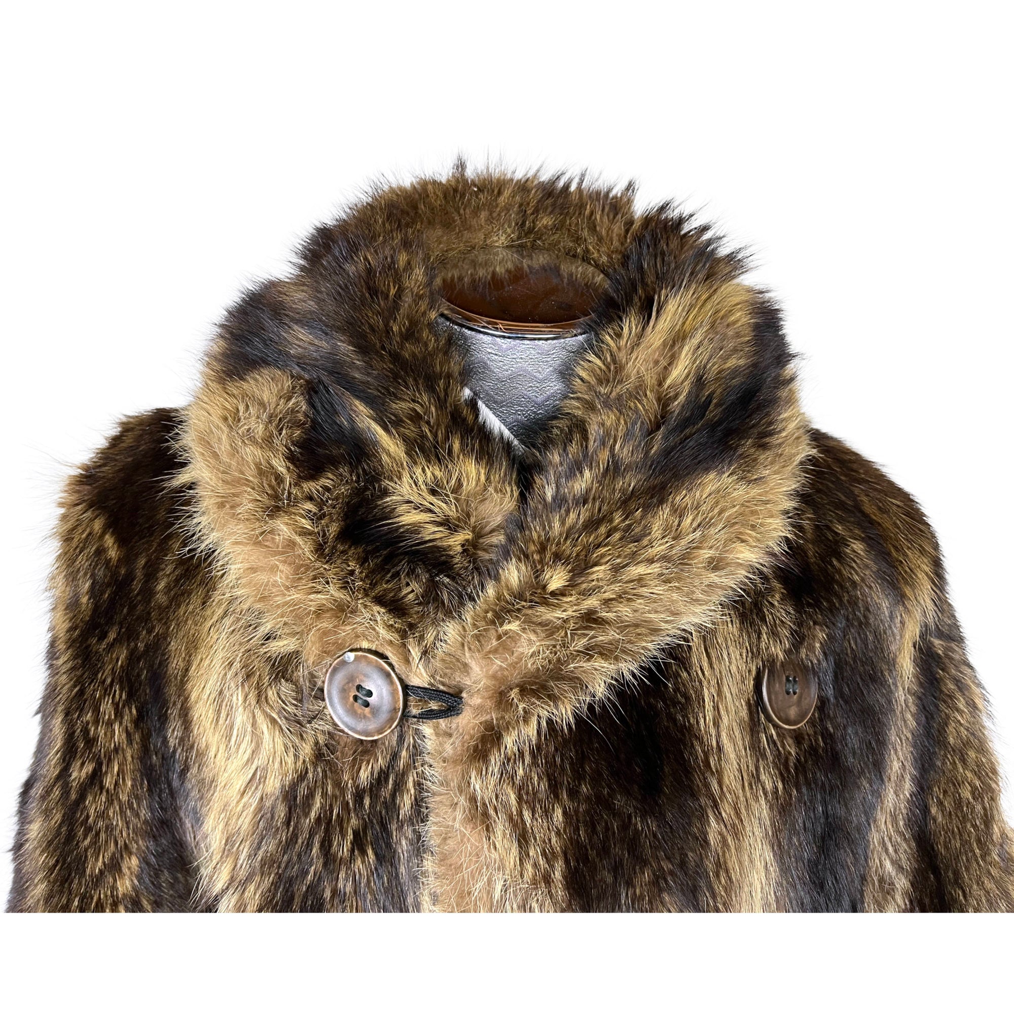 Vintage 1920s Mens Raccoon Fur Coat Ivy League Football Sz M