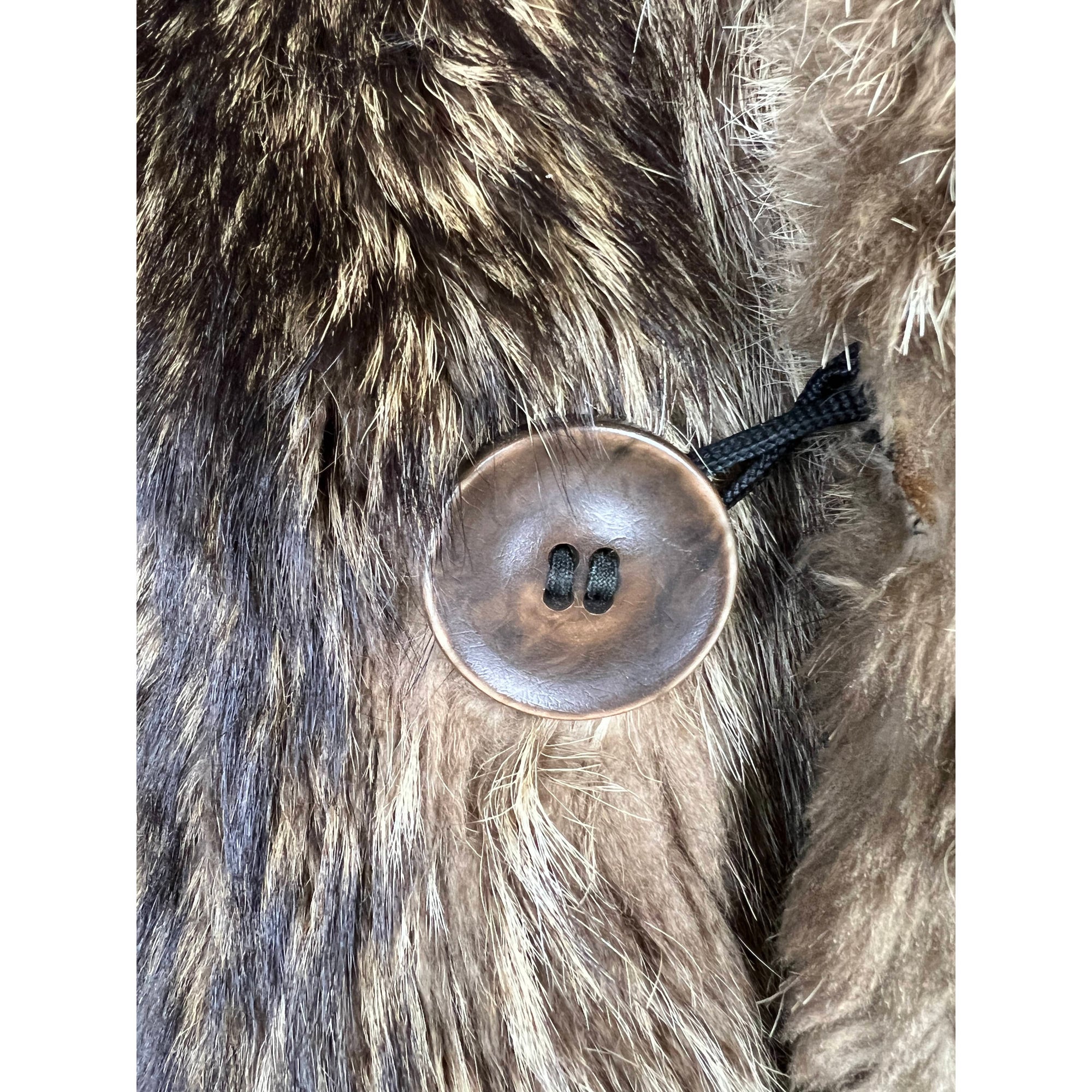 Vintage 1920s Mens Raccoon Fur Coat Ivy League Football Sz M