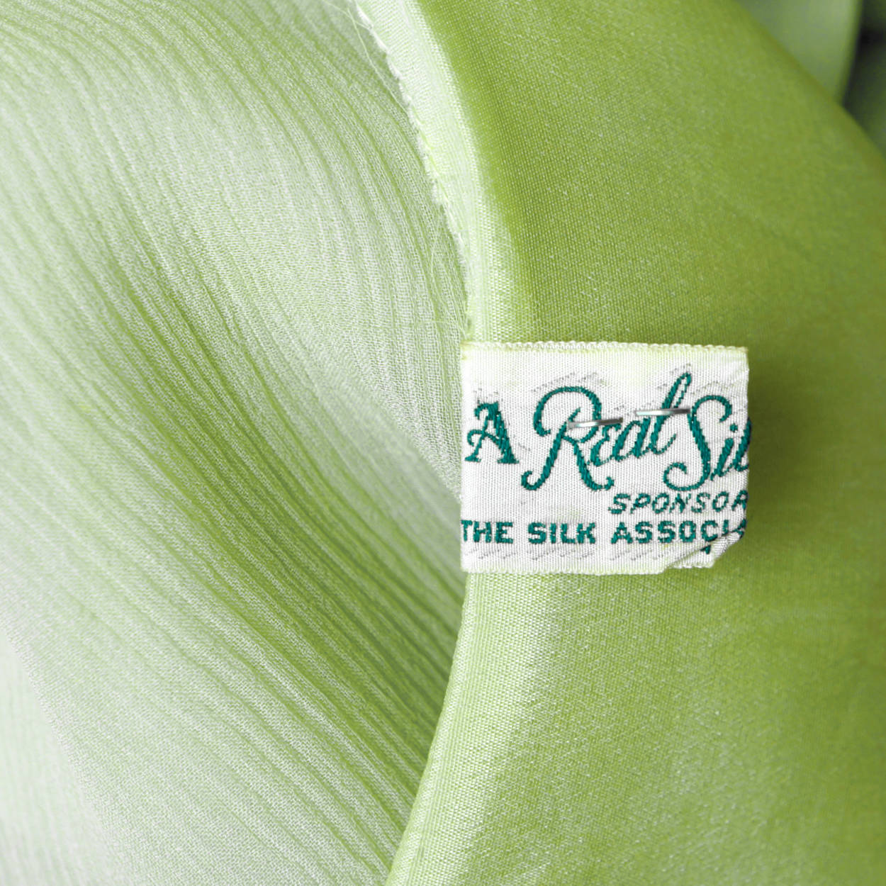 Vintage 1920s Green Chiffon Silk &amp; Lace Peignoir Dress Flapper Style Size M - Poppy's Vintage Clothing