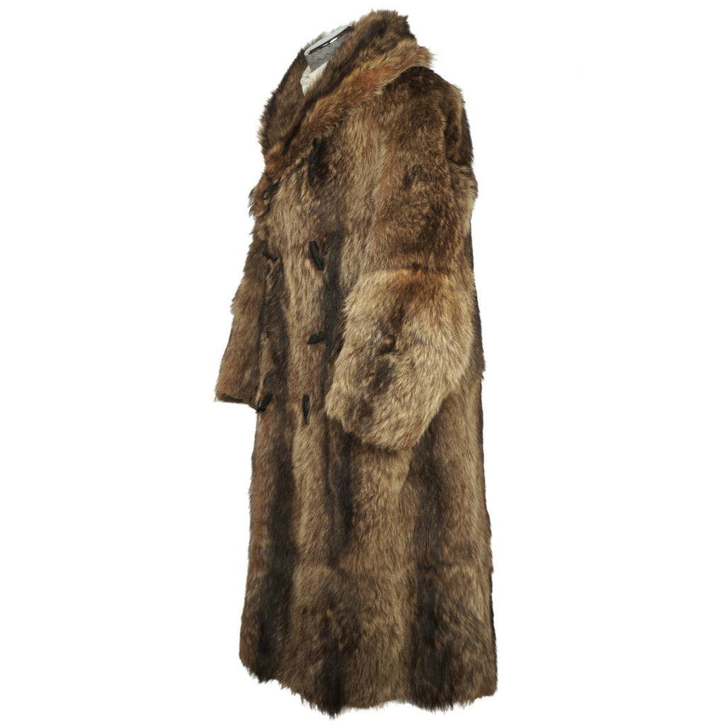 Vintage 1920s Mens Raccoon Fur Coat Ivy League Football Fan Size L - Poppy's Vintage Clothing