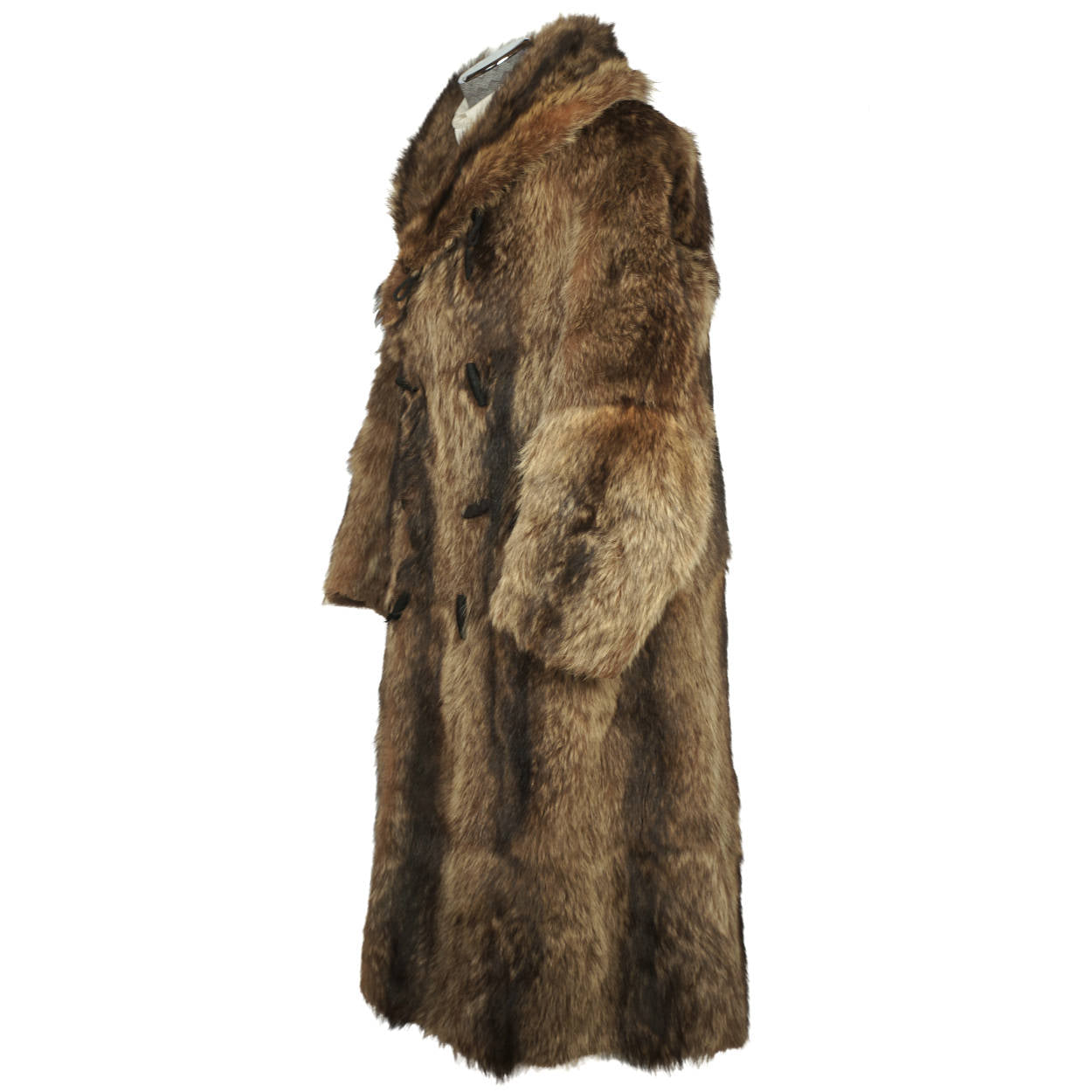Vintage 1920s Mens Raccoon Fur Coat Ivy League Football Fan Size L - Poppy's Vintage Clothing