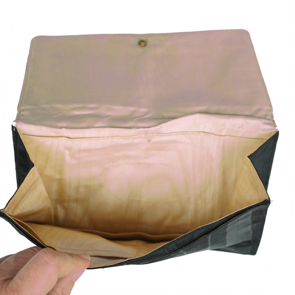 Vintage 1920s Clutch Purse Art Deco Metallic & Silk Embroidery Pocketbook - Poppy's Vintage Clothing